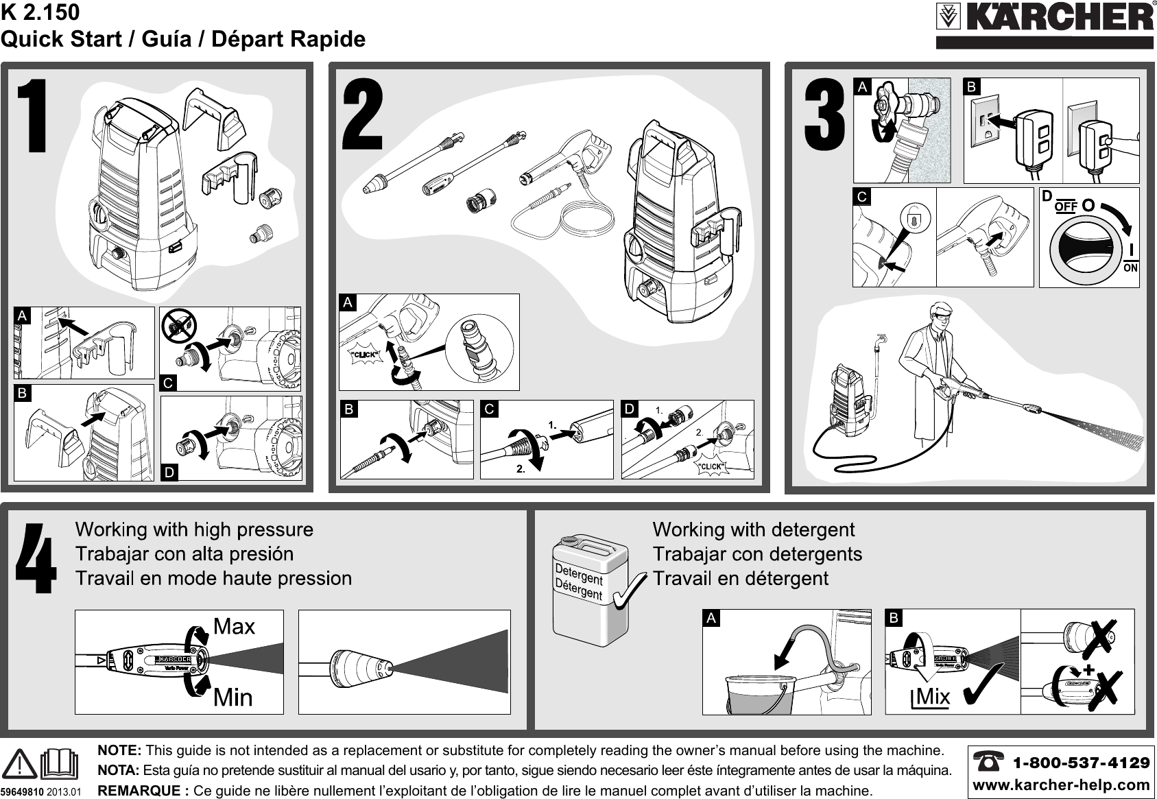 Karcher K 2 150 Quick Start Guide