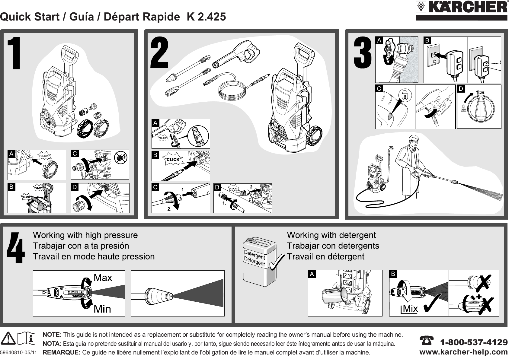 Karcher K 2 425 Quick Start Guide 5.964 081.0 (05 11).PMD