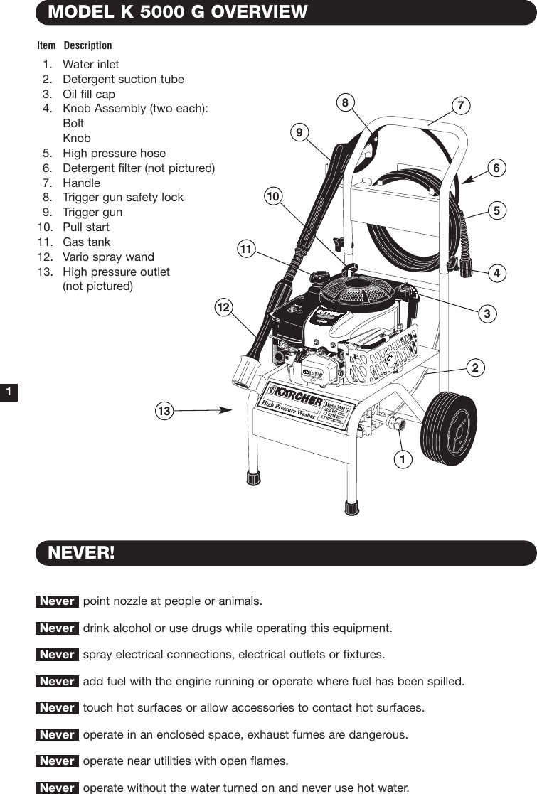 Page 2 of 12 - Karcher Karcher-K-5000-G-Users-Manual- K5000G Manual-4  Karcher-k-5000-g-users-manual