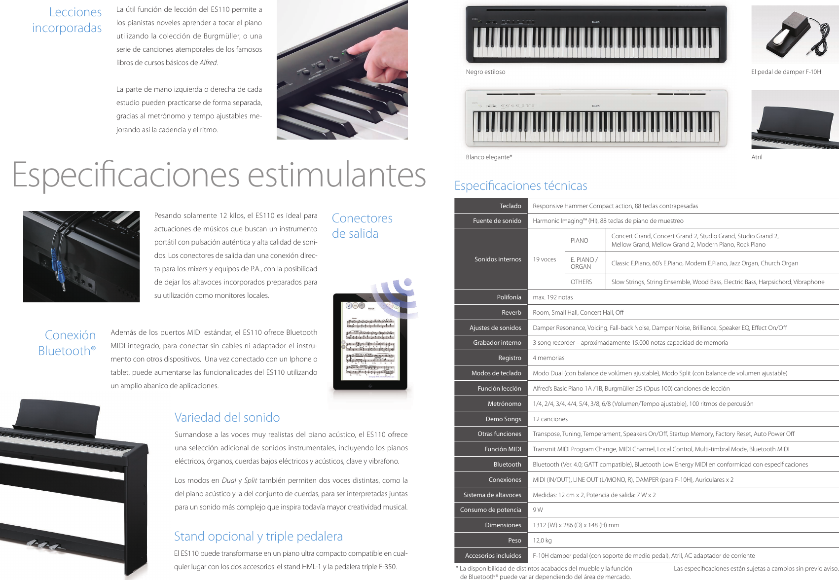 Page 4 of 5 - Kawai ES110 Brochure (Español) SP