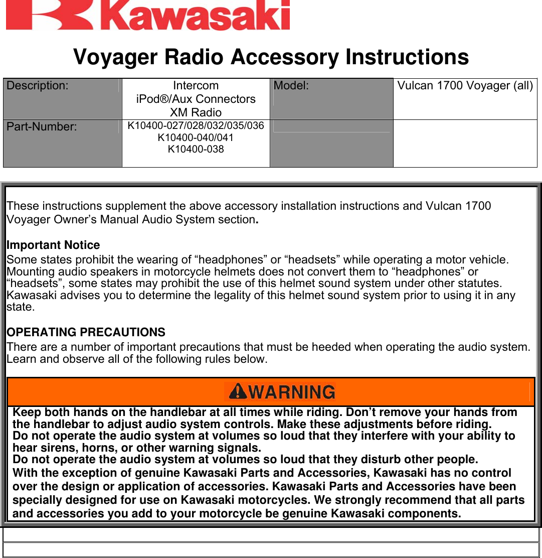 Page 3 of 4 - Kawasaki Kawasaki-K10400-040-Users-Manual- Ii_K10400040  Kawasaki-k10400-040-users-manual