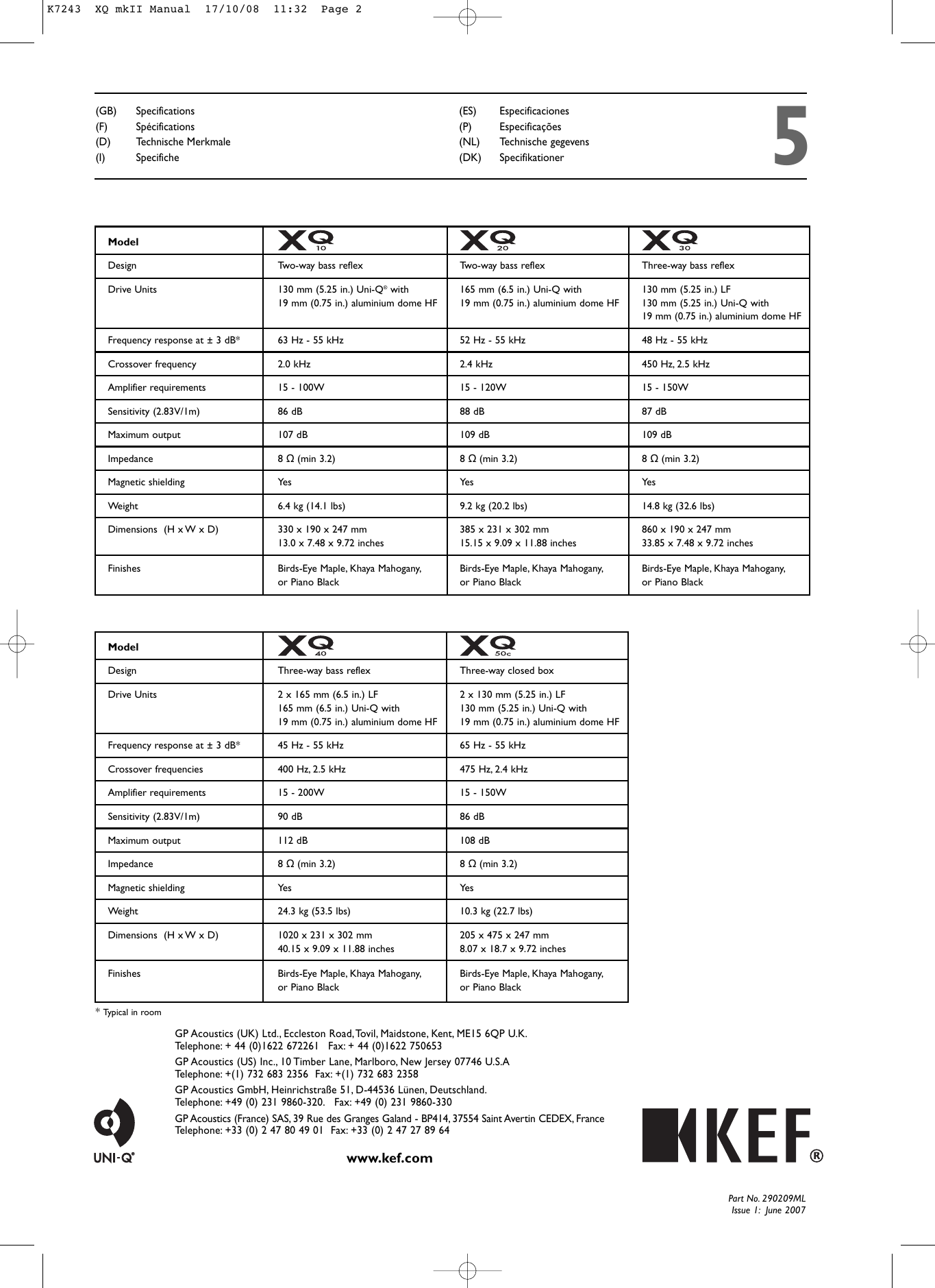 Page 10 of 10 - Kef-Audio Kef-Audio-Kef-Audio-Speaker-Xq10-Users-Manual- K7154 XQ Manual  Kef-audio-kef-audio-speaker-xq10-users-manual