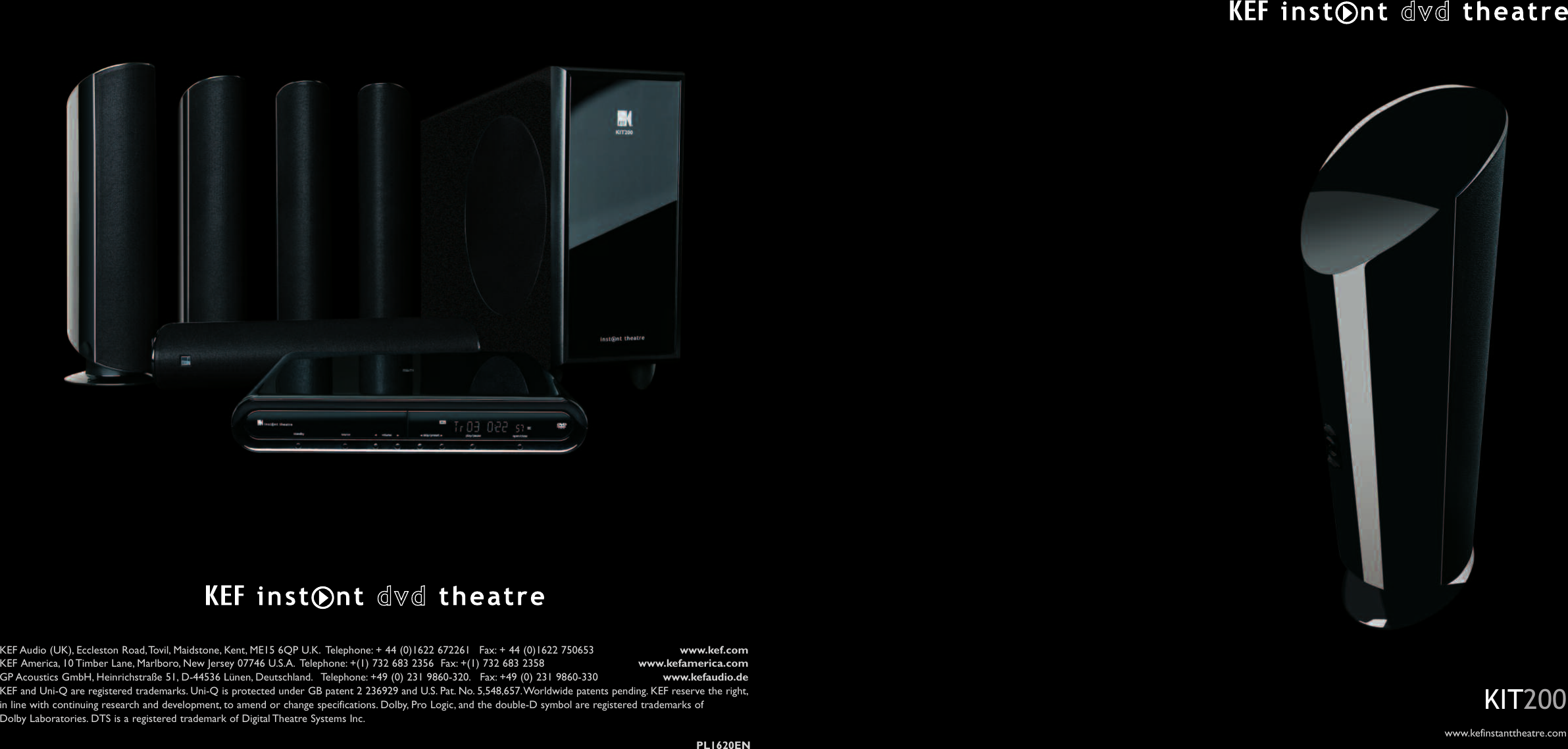 Page 1 of 8 - Kef-Audio Kef-Audio-Kef-Instant-Theatre-Kit200-Users-Manual- K1210_KIT_Brochure_EG  Kef-audio-kef-instant-theatre-kit200-users-manual