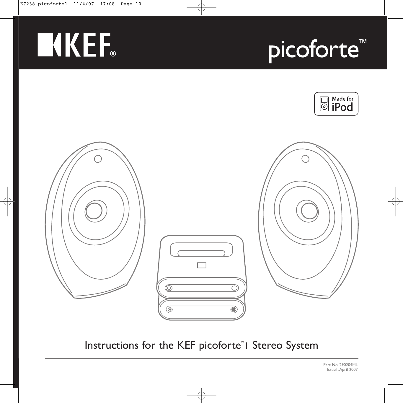 Kef Audio Picoforte Stereo System I Users Manual K7238