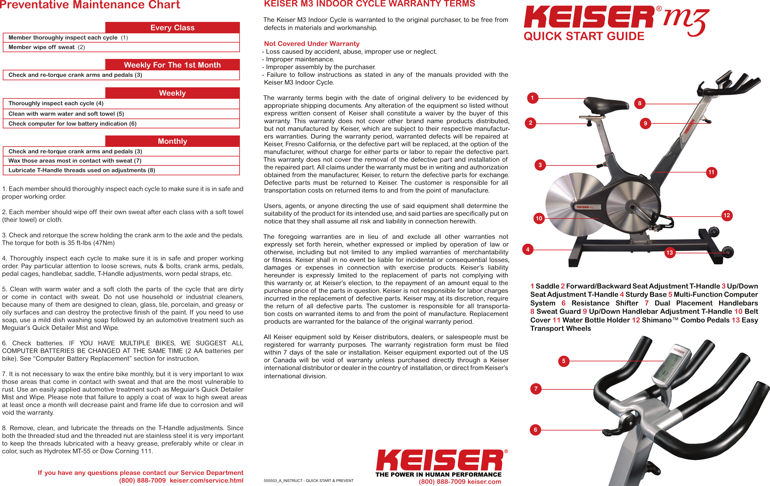 keiser m3 dimensions