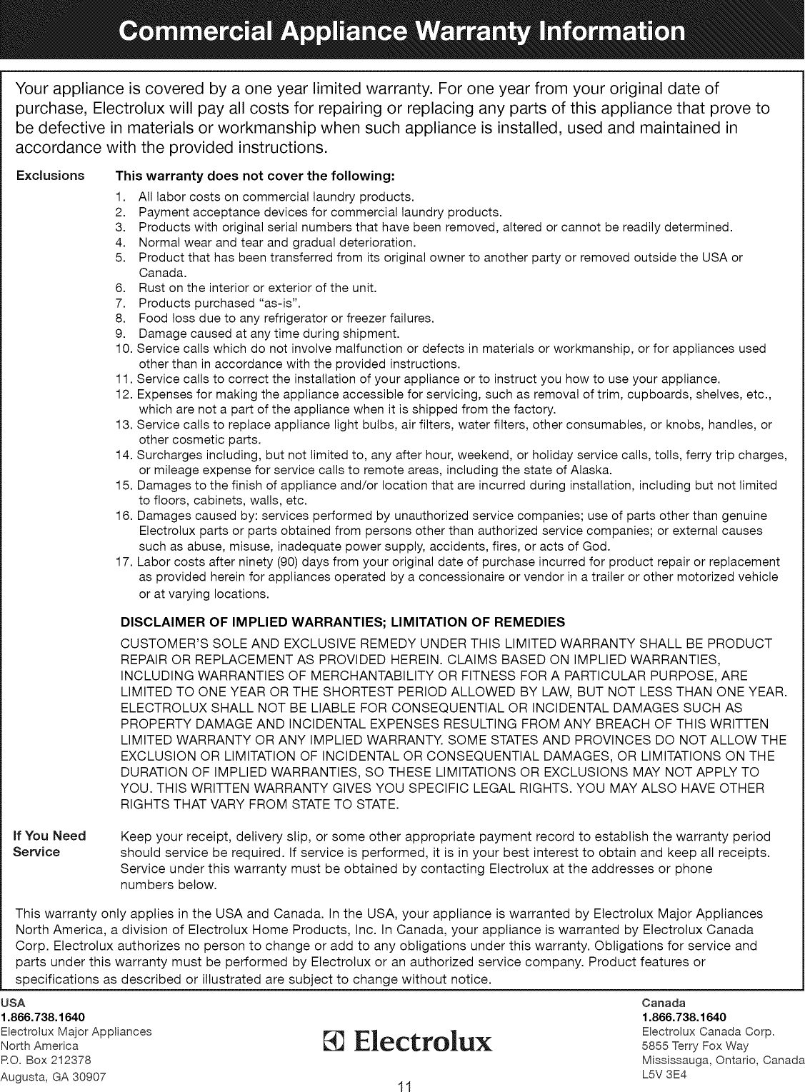 Page 11 of 11 - Kelvinator KFS220RGW1 User Manual  FREEZER - Manuals And Guides L0809523