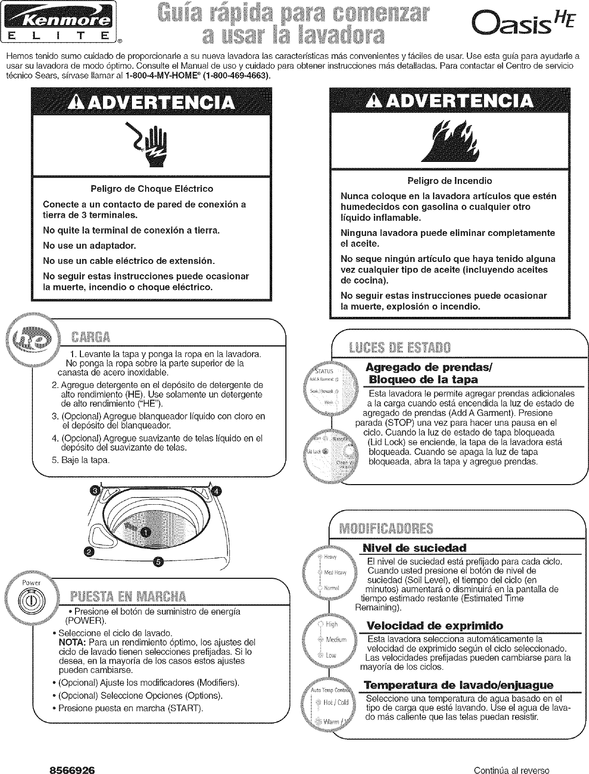 Page 3 of 6 - Kenmore Elite 11027082601 User Manual  RESIDENTIAL WASHER - Manuals And Guides L0606294