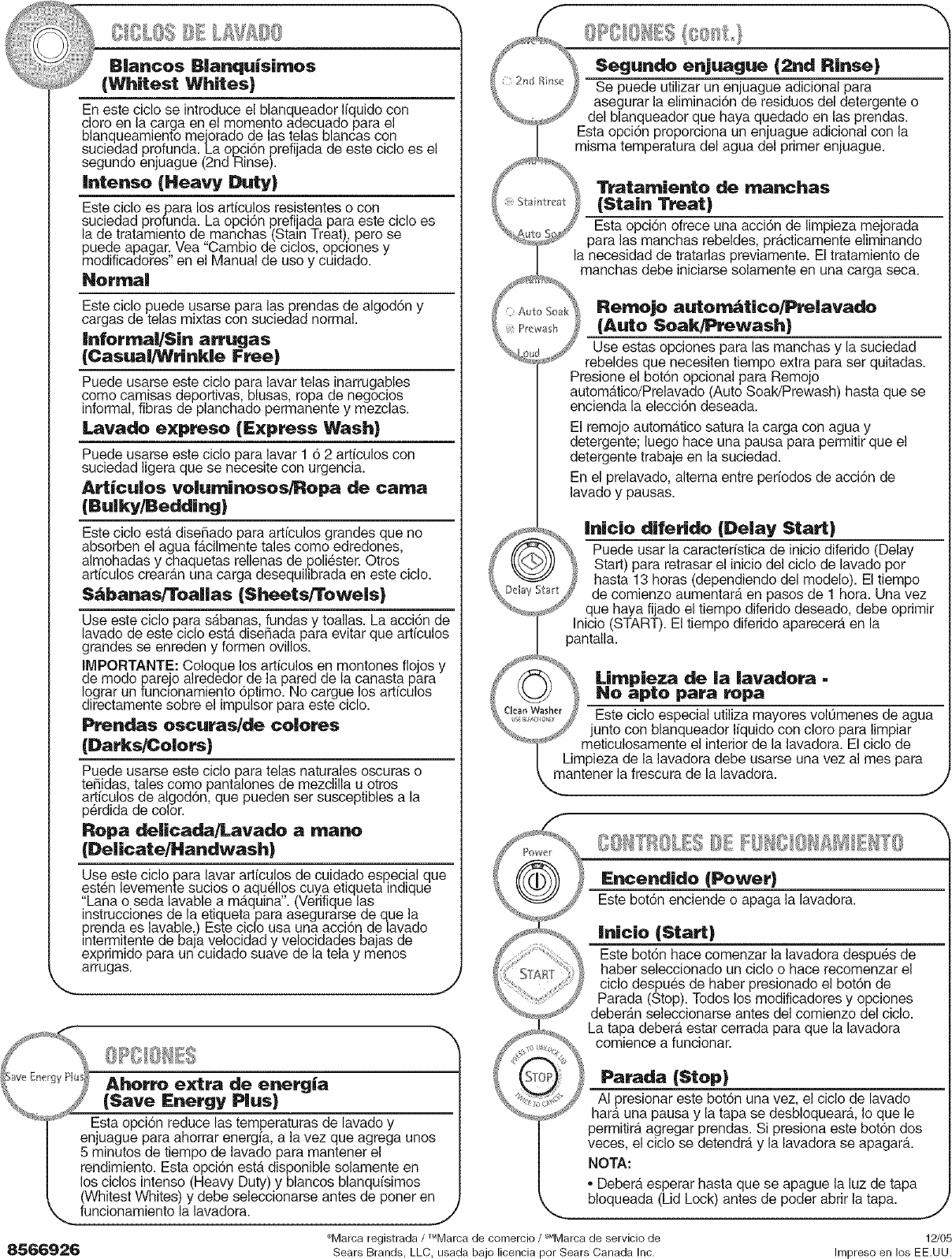 Page 4 of 6 - Kenmore Elite 11027082601 User Manual  RESIDENTIAL WASHER - Manuals And Guides L0606294