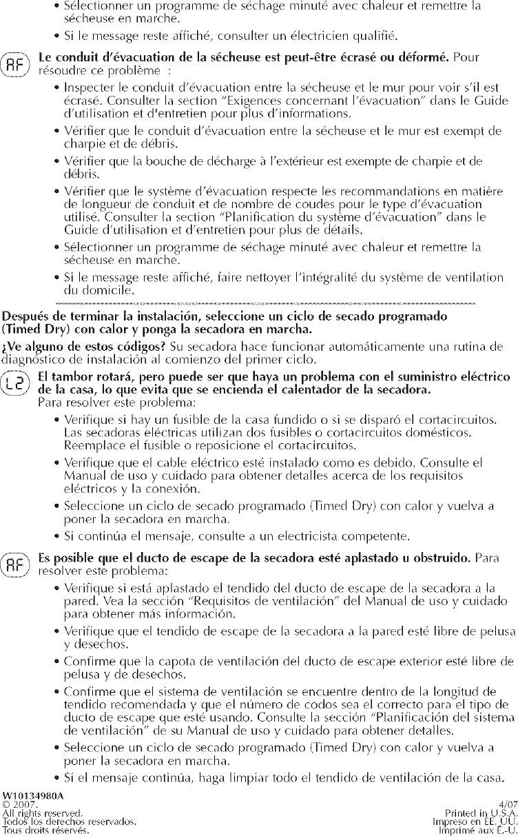 Page 2 of 2 - Kenmore Elite 11068062801 User Manual  RESIDENTIAL DRYER - Manuals And Guides L0708292