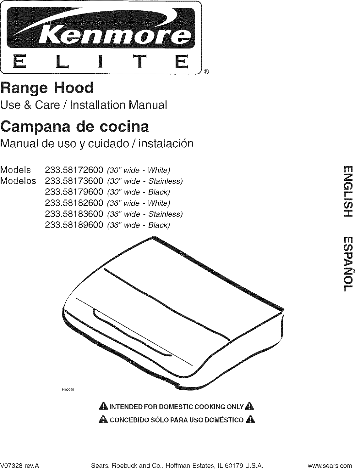 Kenmore Elite 23358172600 User Manual RANGE HOOD Manuals And Guides
