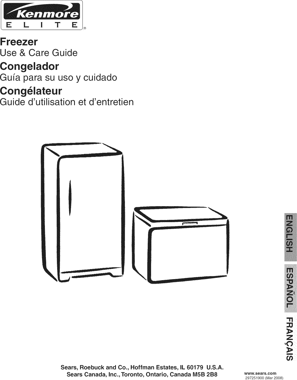 kenmore freezer model 253 size