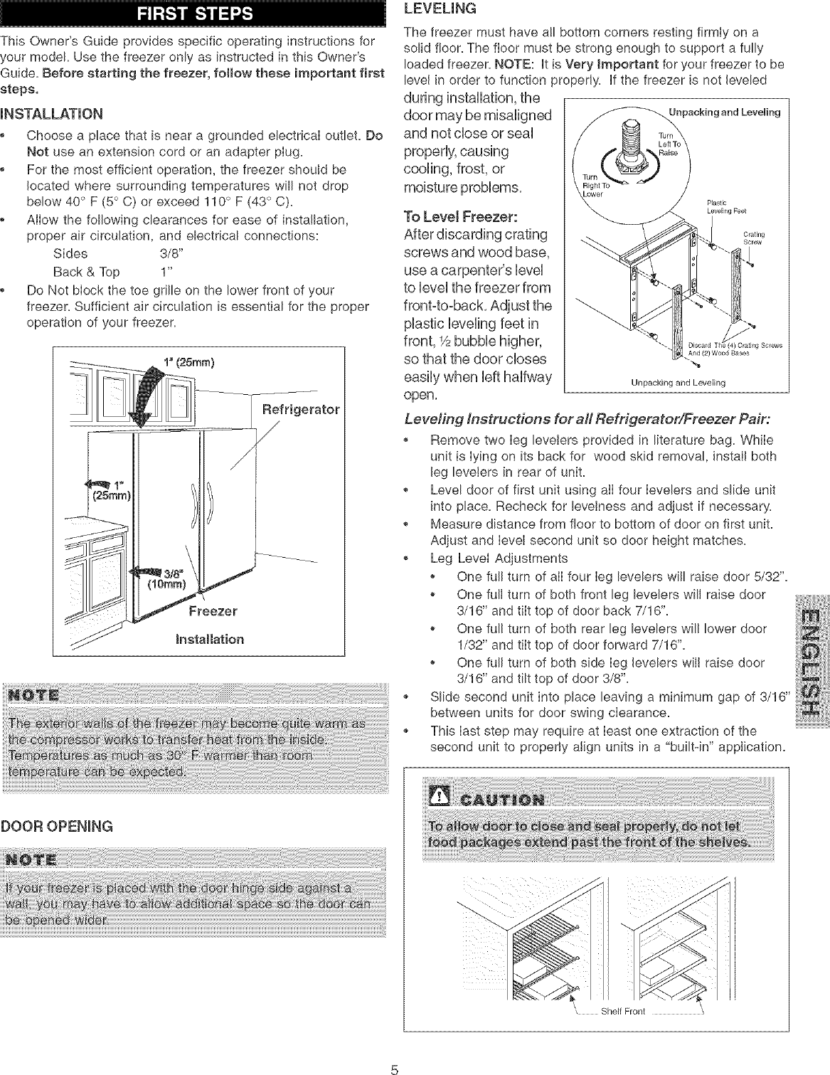 Page 5 of 11 - Kenmore Elite 25344733102 User Manual  FREEZER - Manuals And Guides L0602273