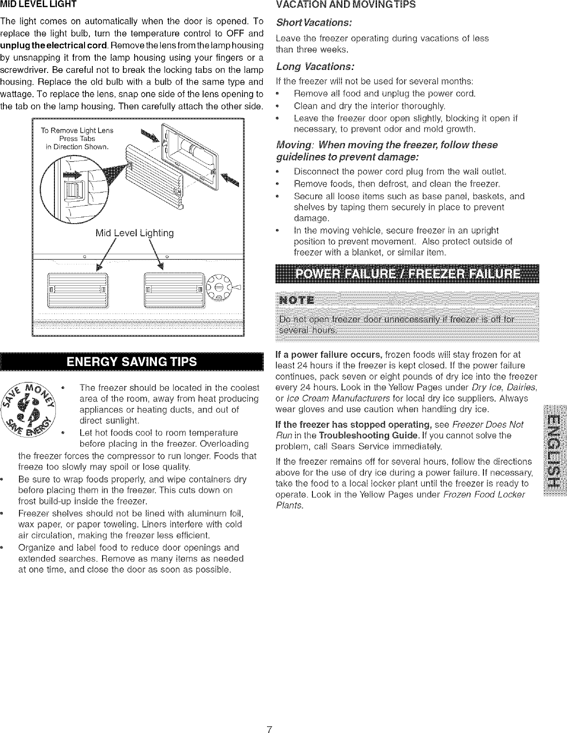 Page 7 of 11 - Kenmore Elite 25344733102 User Manual  FREEZER - Manuals And Guides L0602273