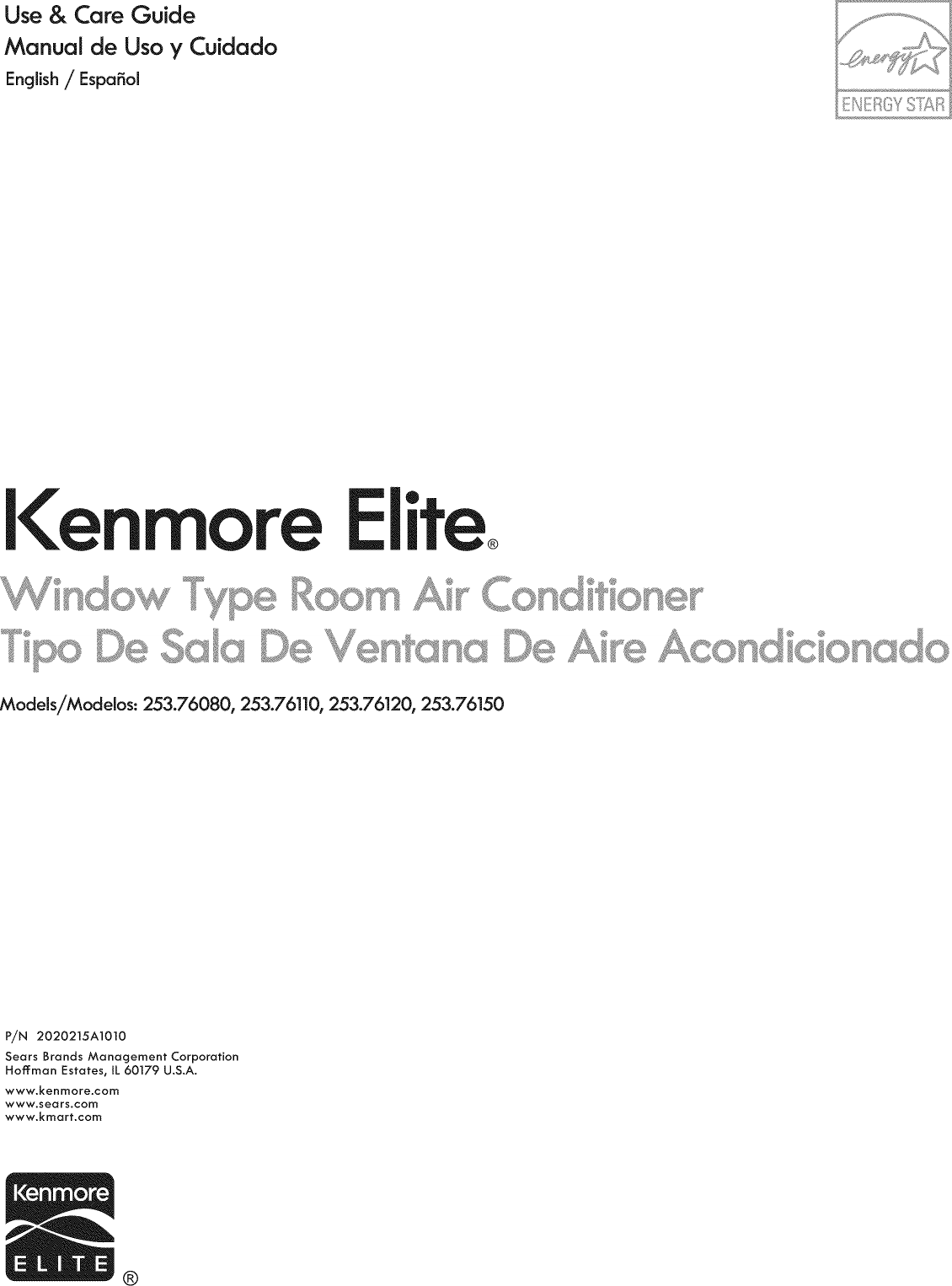 Kenmore Elite 25376110412 User Manual Room Air Conditioner Manuals And Guides 1402594l
