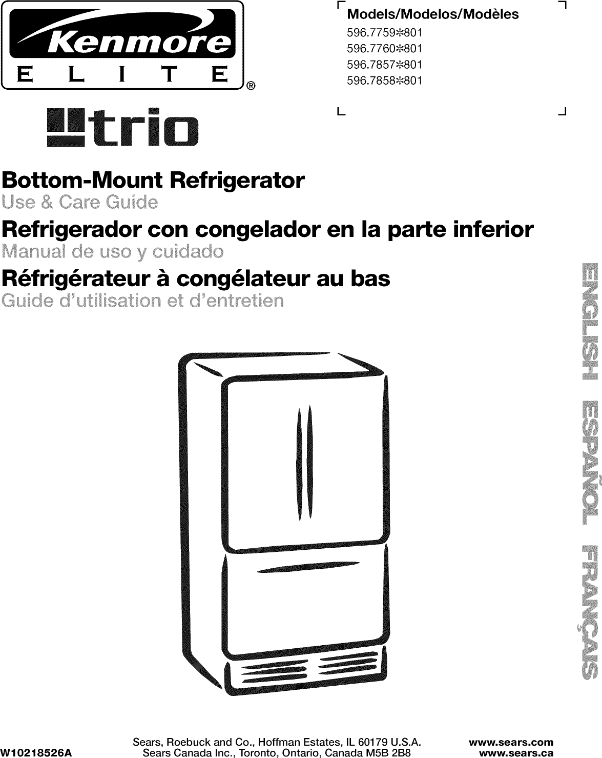 kenmore refrigerator model 596 dimensions