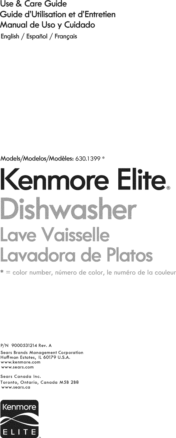 Kenmore Elite 63013993015 User Manual DISHWASHER Manuals And Guides