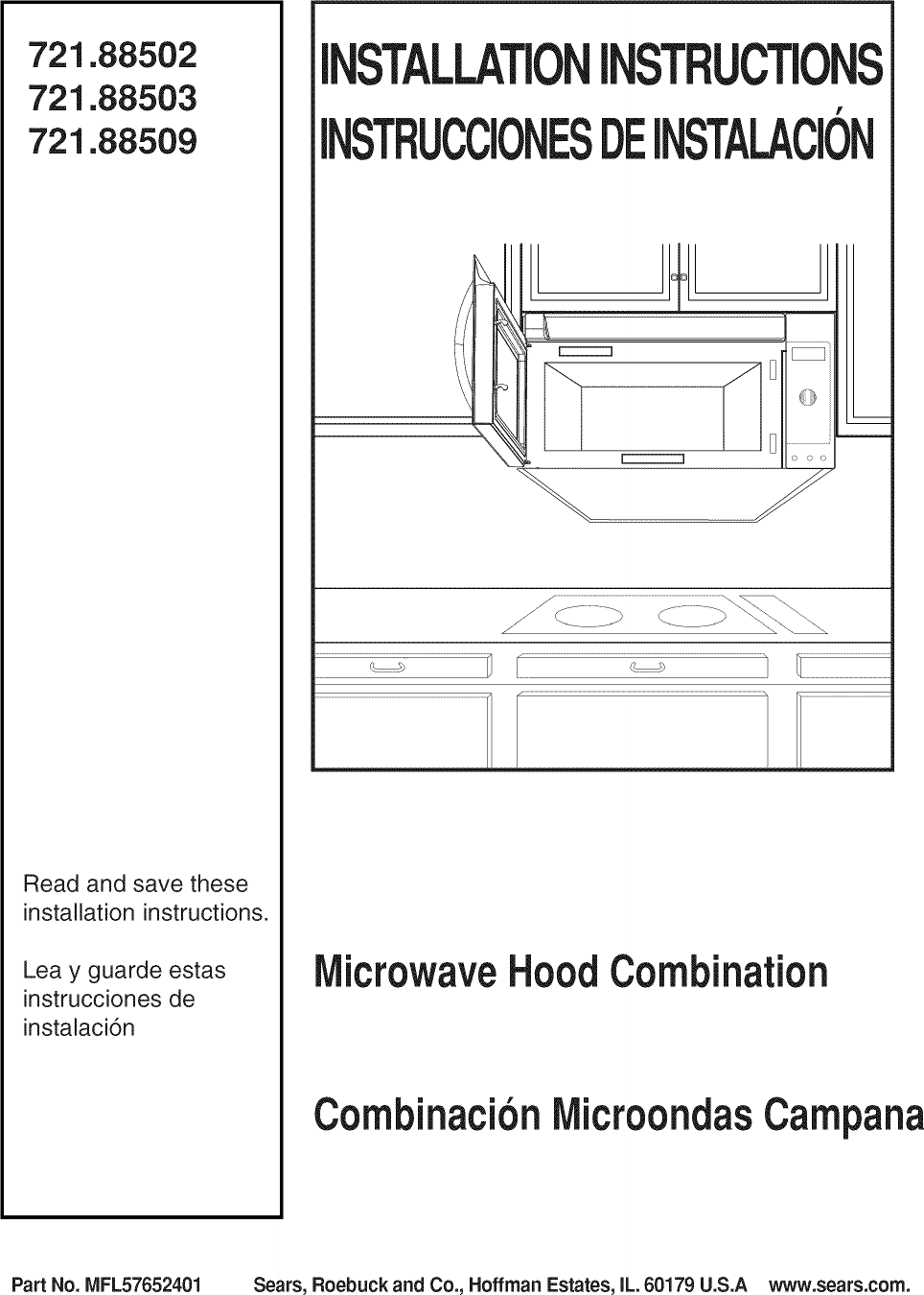 Kenmore Elite 72188503800 User Manual MICROWAVE HOOD COMBO Manuals And
