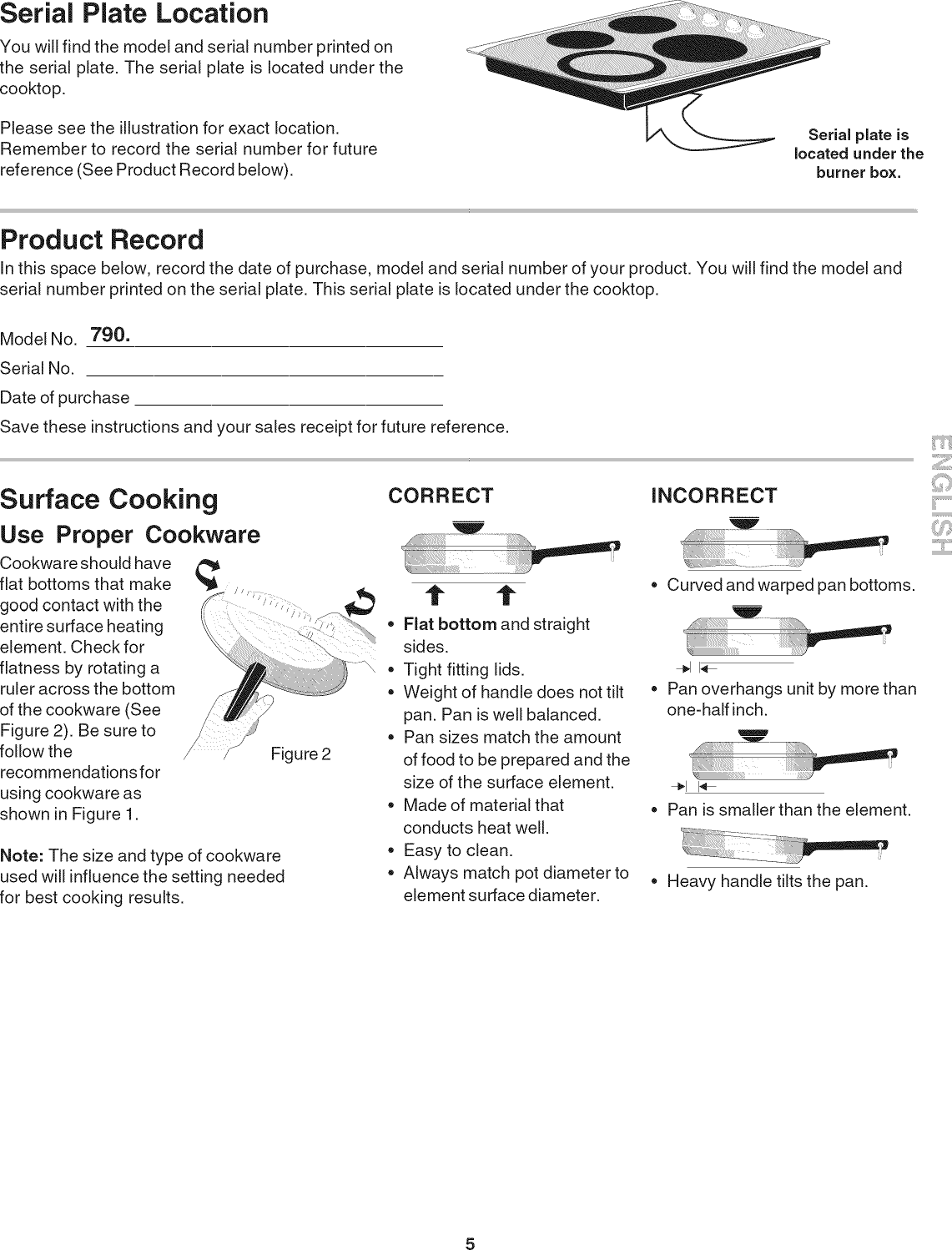 Page 5 of 12 - Kenmore Elite 79041239800 User Manual  COOKTOP - Manuals And Guides L0810541