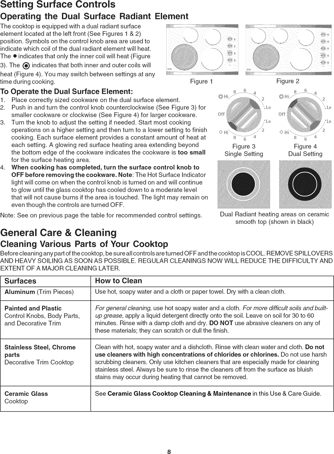 Page 8 of 12 - Kenmore Elite 79041239800 User Manual  COOKTOP - Manuals And Guides L0810541