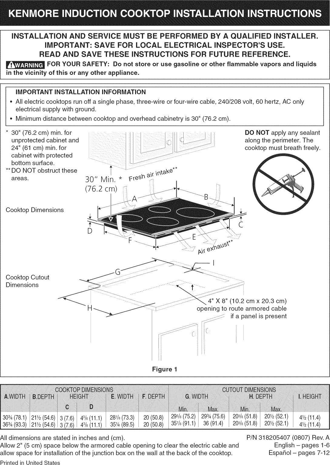 Page 1 of 12 - Kenmore Elite 79042830801 User Manual  ELECTRIC COOKTOP - Manuals And Guides L0810537