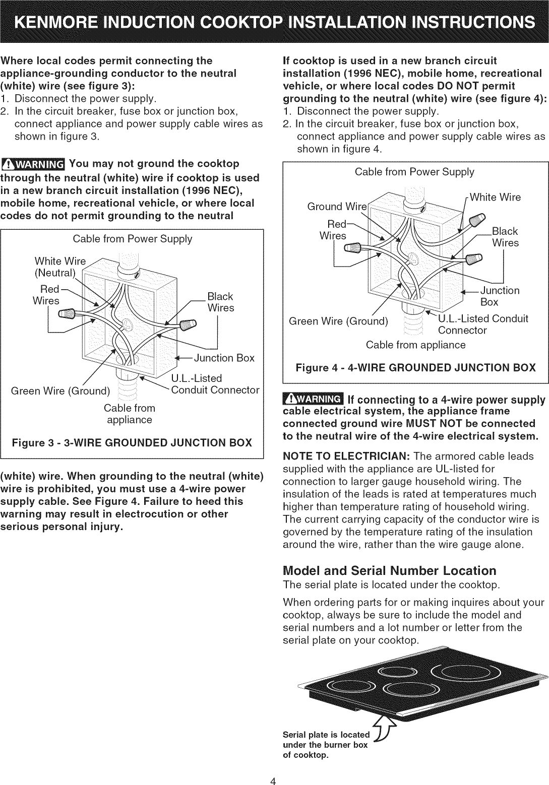 Page 4 of 12 - Kenmore Elite 79042830801 User Manual  ELECTRIC COOKTOP - Manuals And Guides L0810537