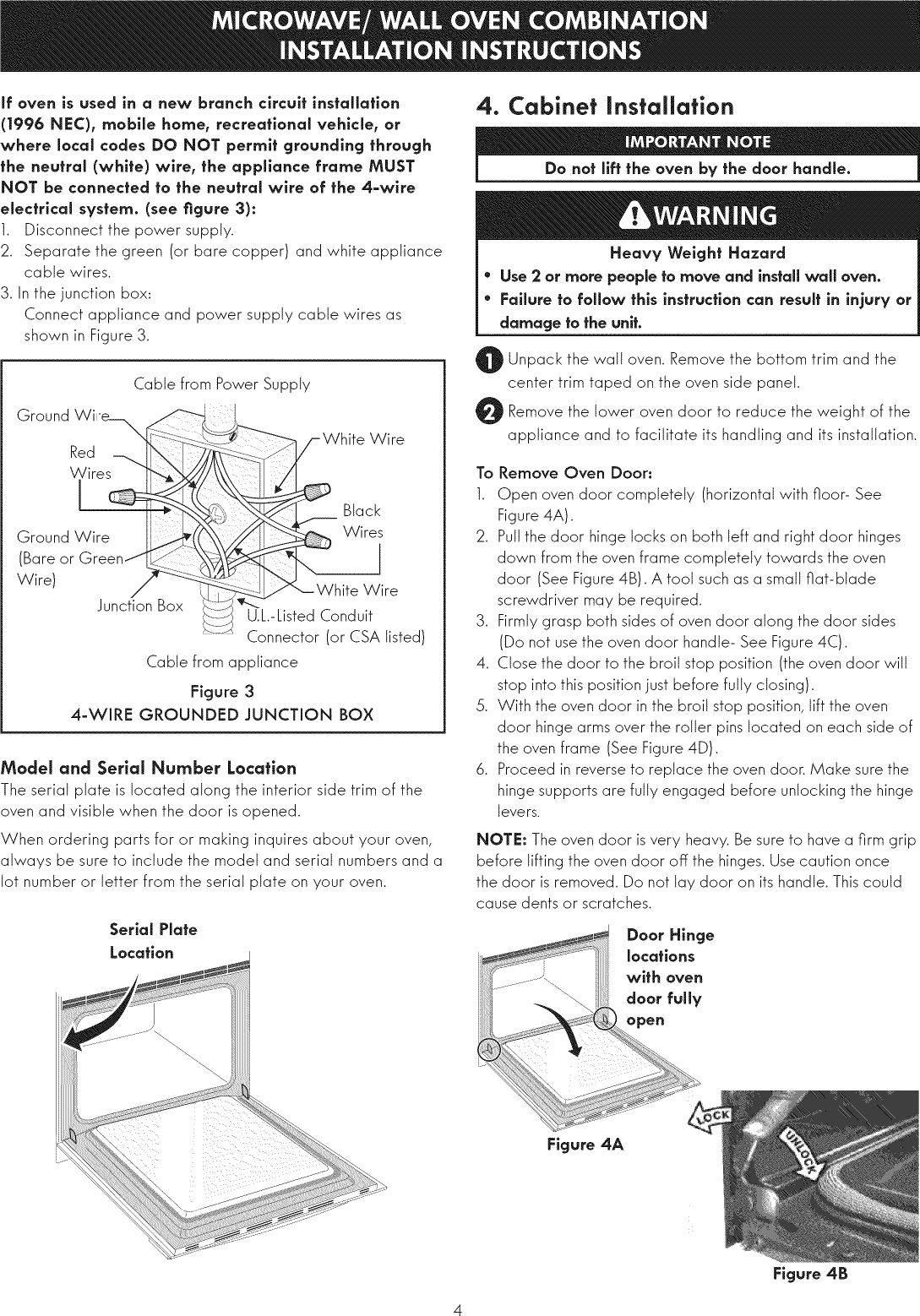 Page 4 of 12 - Kenmore Elite 79048909000 User Manual  WALL OVEN/MICROWAVE COMBO - Manuals And Guides 1009400L