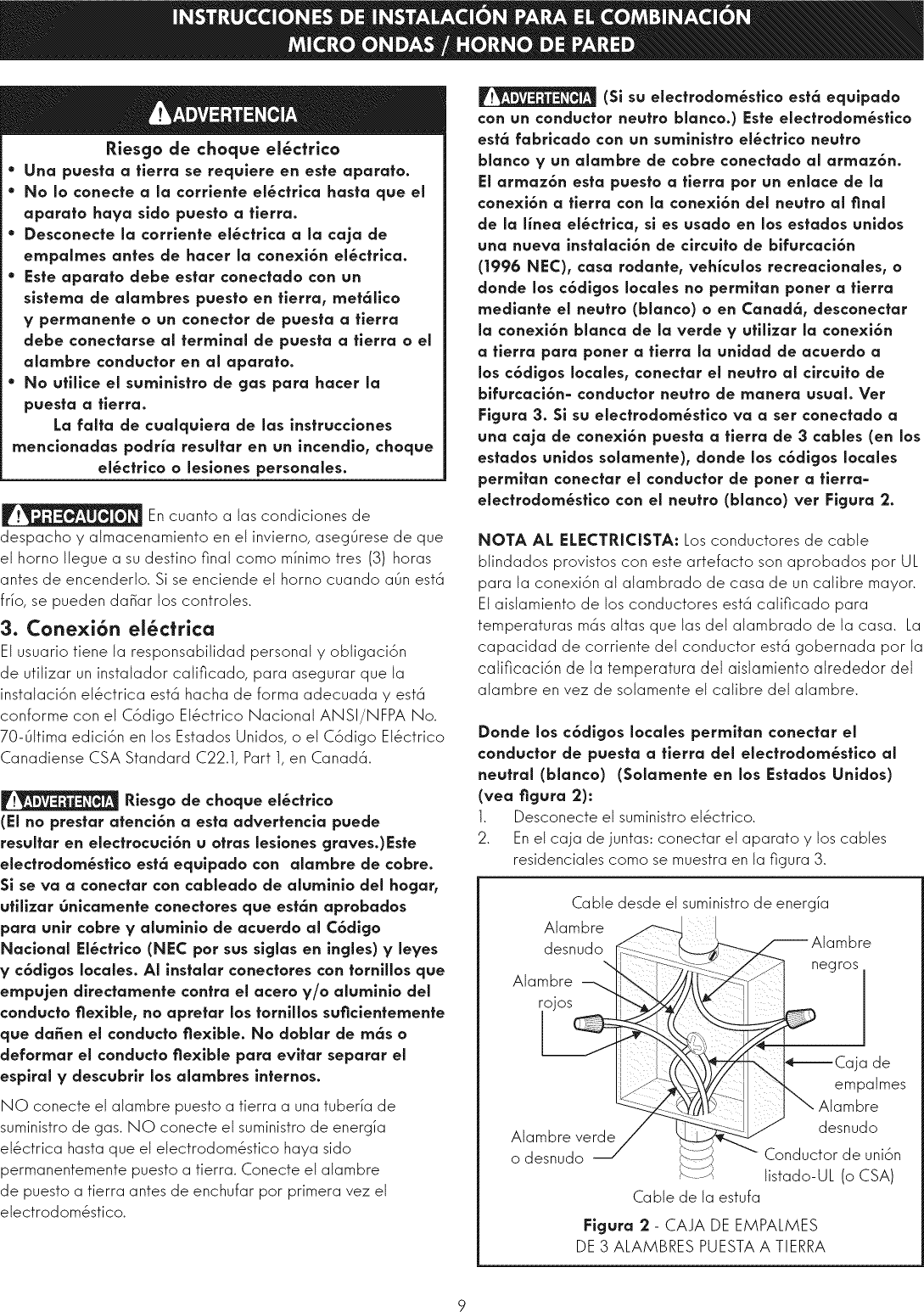 Page 9 of 12 - Kenmore Elite 79048909000 User Manual  WALL OVEN/MICROWAVE COMBO - Manuals And Guides 1009400L