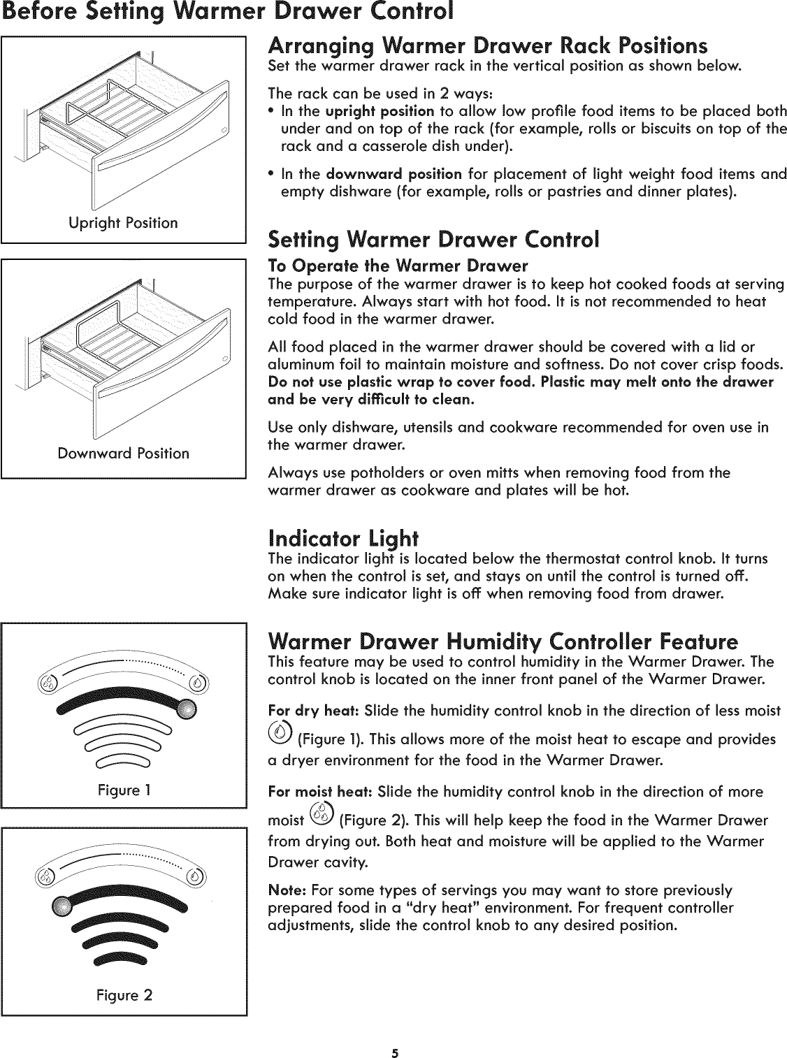 Page 5 of 10 - Kenmore Elite 79049283000 1008651L User Manual  WARMER DRAWER - Manuals And Guides