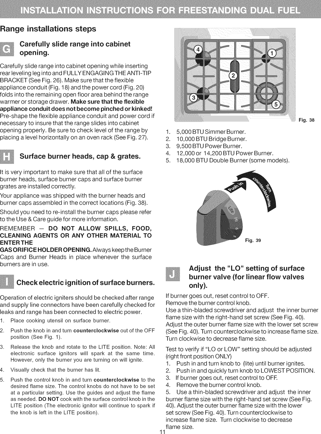 Page 11 of 12 - Kenmore Elite 79078502012 User Manual  GAS RANGE - Manuals And Guides 1010775L