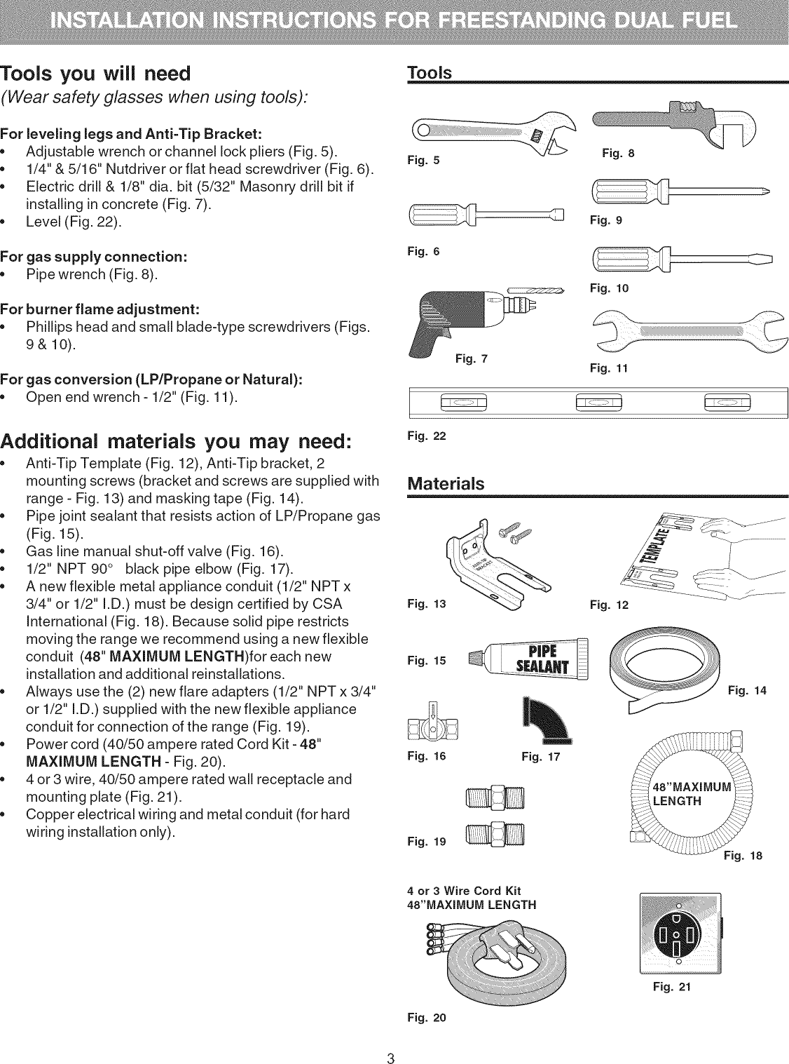 Page 3 of 12 - Kenmore Elite 79078502012 User Manual  GAS RANGE - Manuals And Guides 1010775L