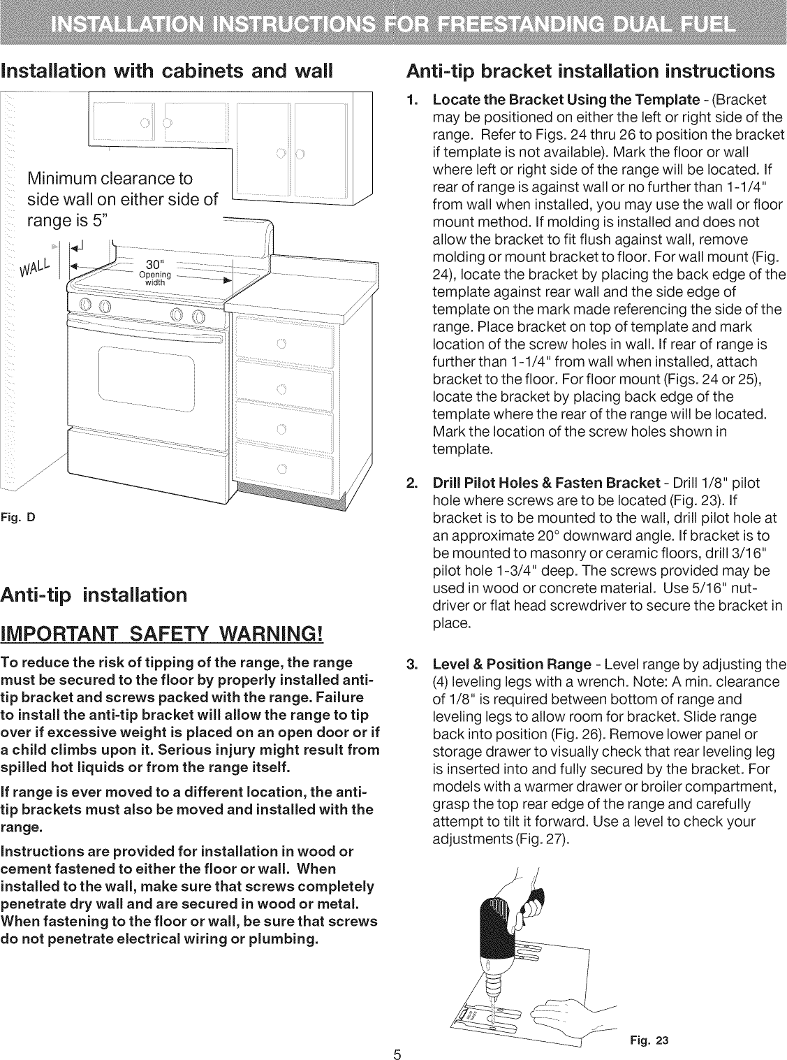 Page 5 of 12 - Kenmore Elite 79078502012 User Manual  GAS RANGE - Manuals And Guides 1010775L