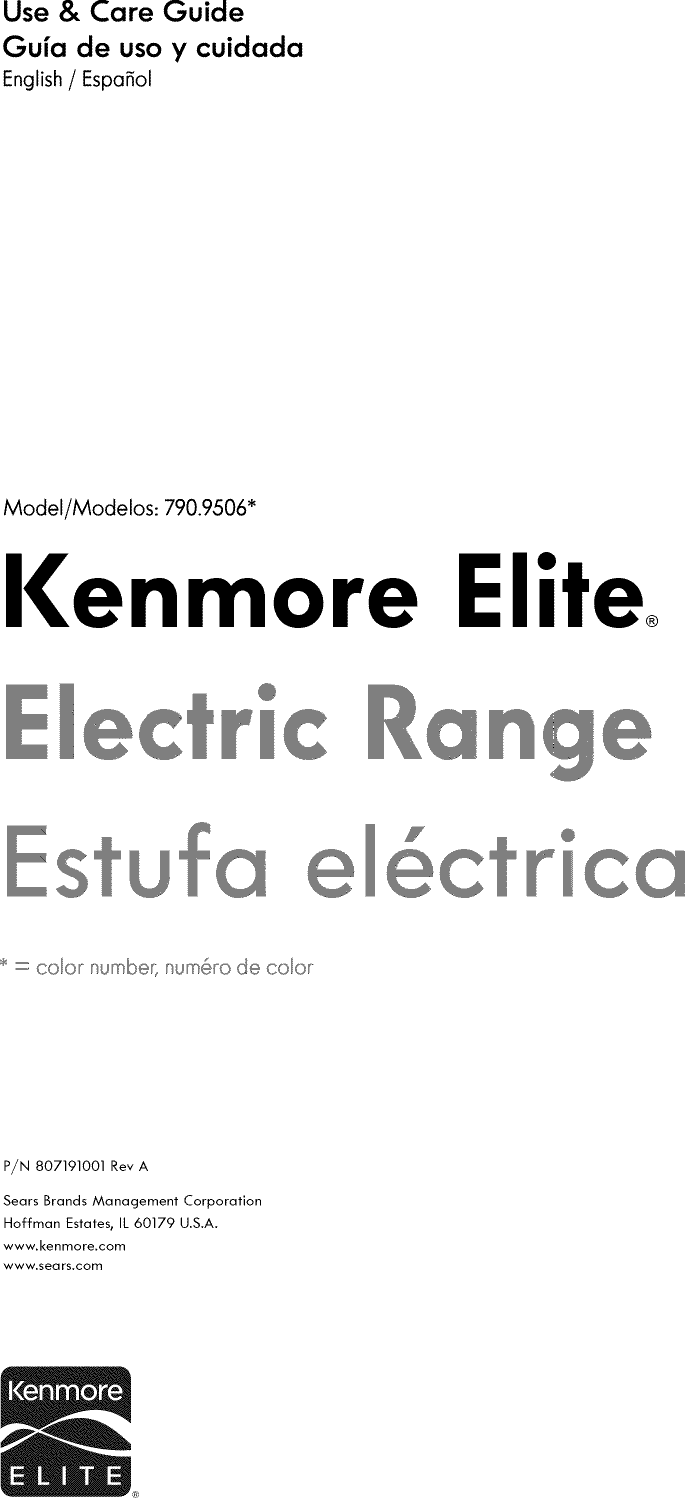 Kenmore Elite 79095063312 User Manual ELECTRIC RANGE Manuals And Guides