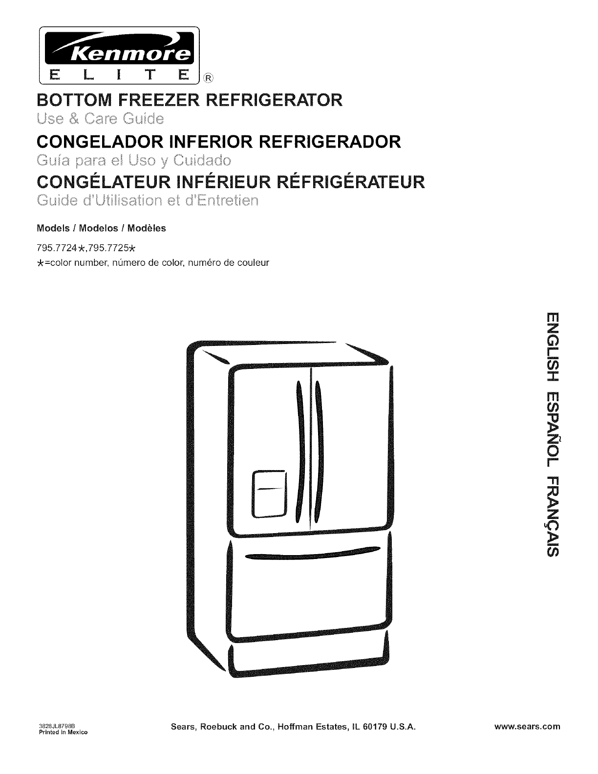 Kenmore Elite 79577242600 User Manual Refrigerator Manuals And Guides L0610629 [ 1584 x 1224 Pixel ]