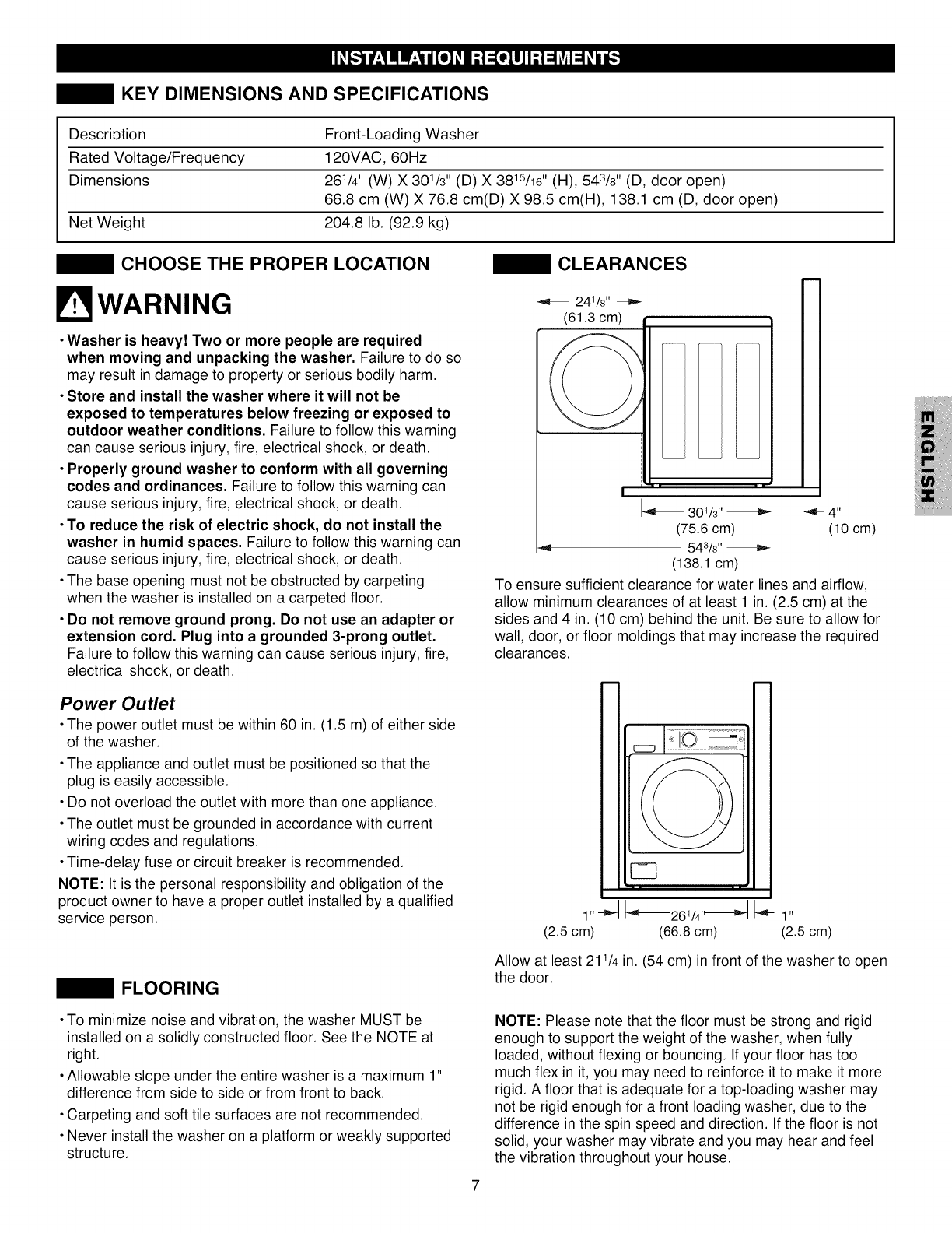 Kenmore Elite Series 700 Washer Manual