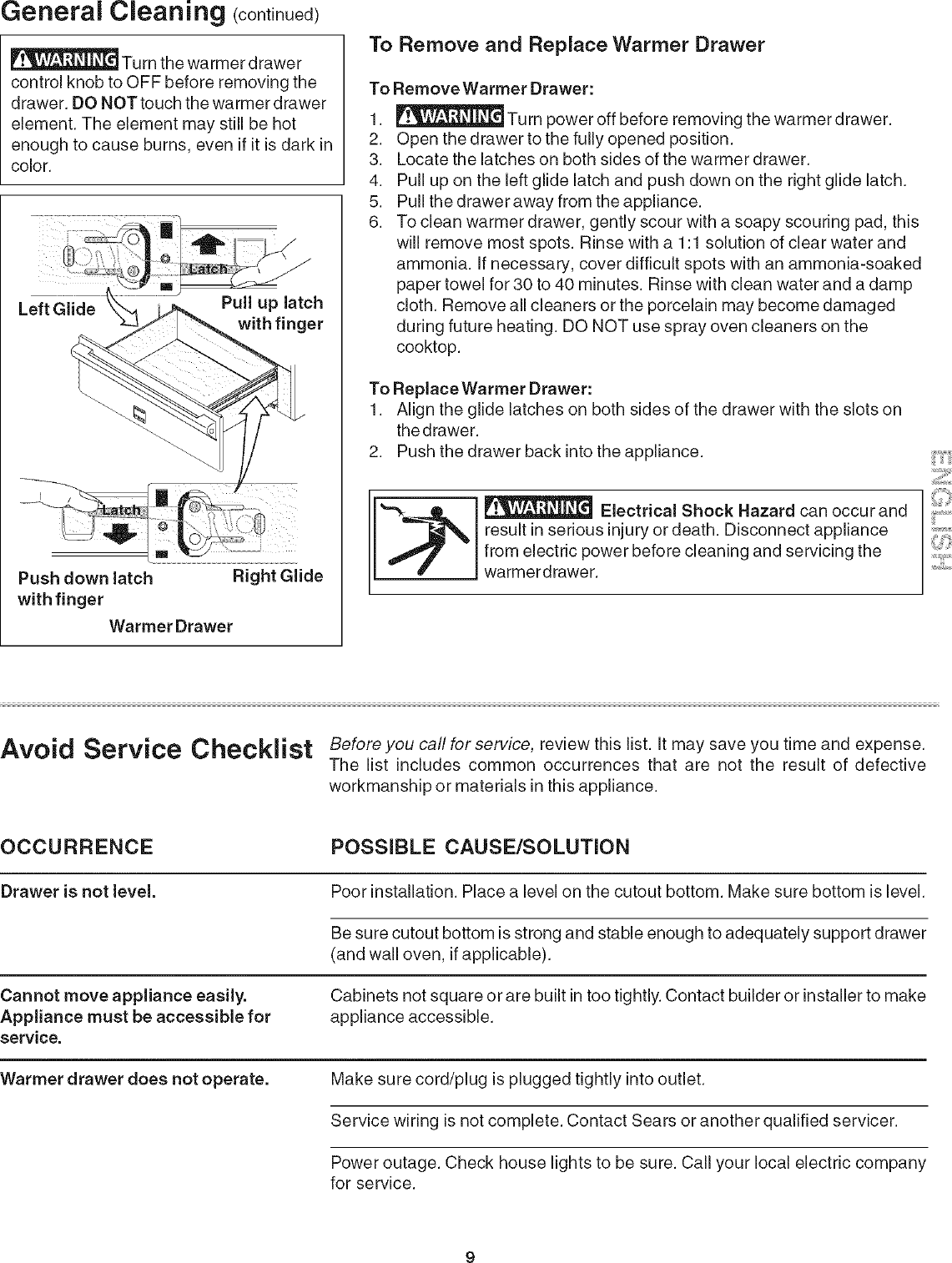 Kenmore Pro 79048003601 User Manual WARMING DRAWER Manuals And Guides