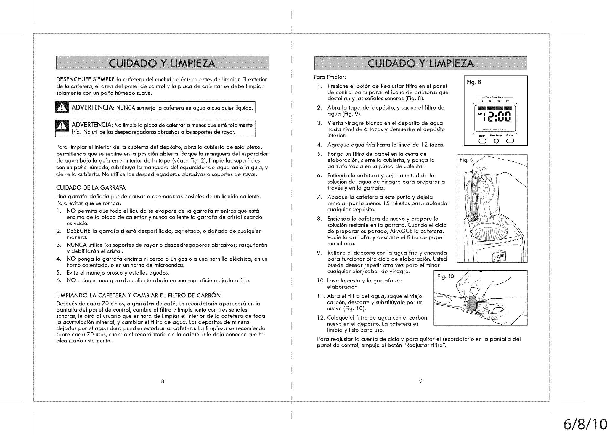 Page 10 of 11 - Kenmore 10004203 User Manual  COFFEE MAKER - Manuals And Guides 1312589L