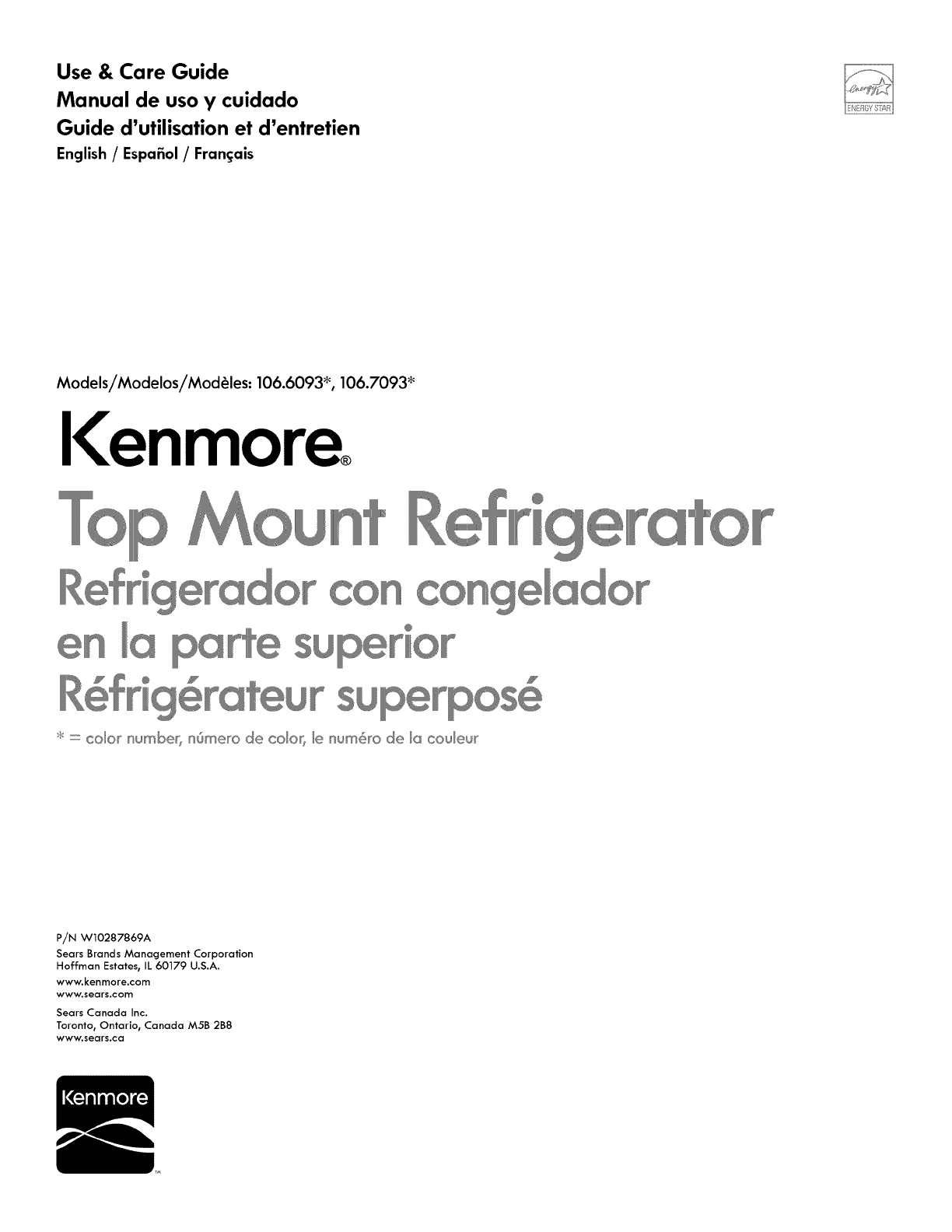 Kenmore Refrigerator Manual 106