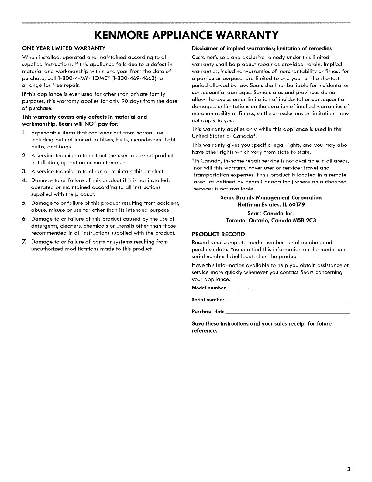 Kenmore 10679402410 User Manual Refrigerator Manuals And Guides 1501370l