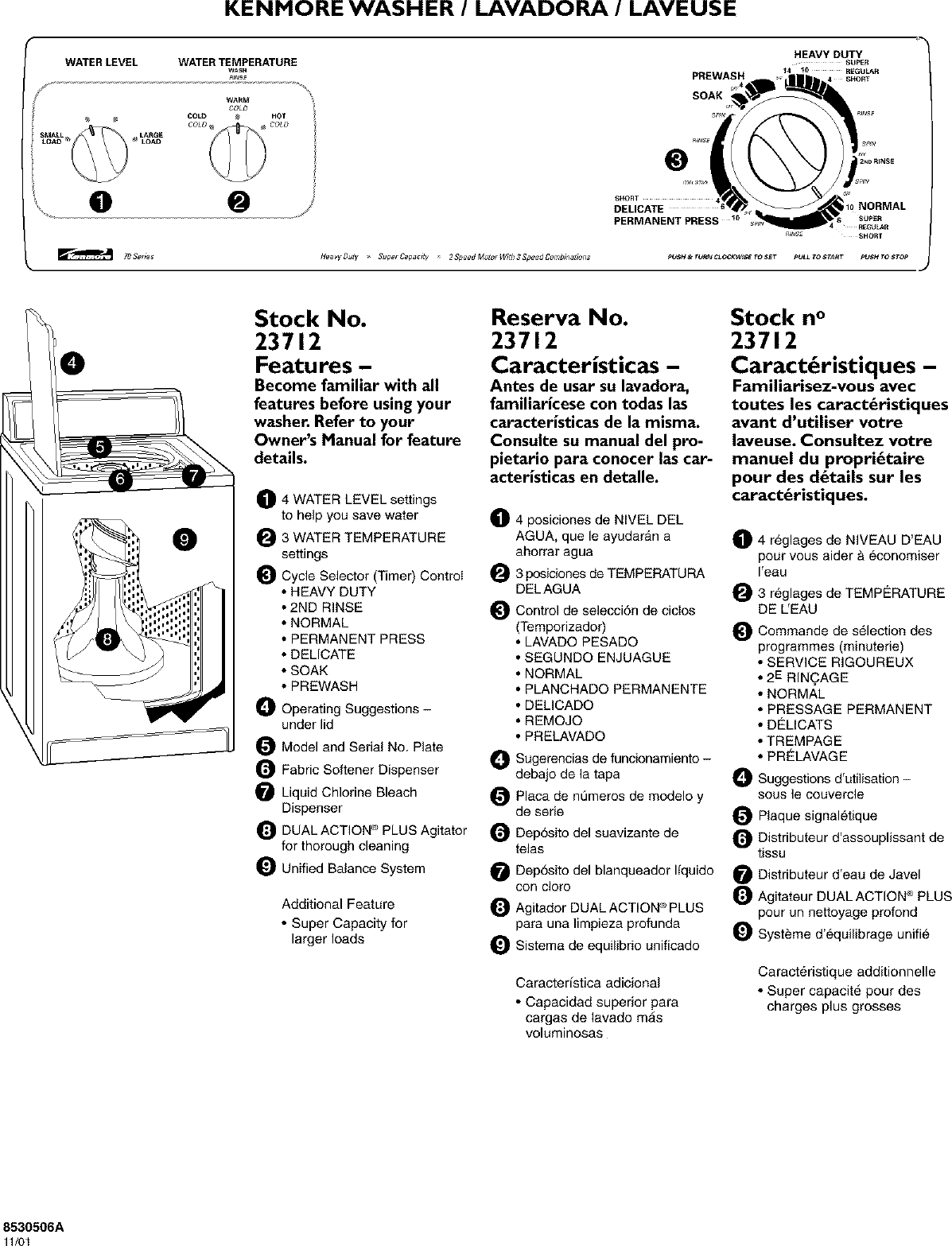 Page 1 of 1 - Kenmore 11023712200 User Manual  AUTOMATIC WASHER - Manuals And Guides L0305192