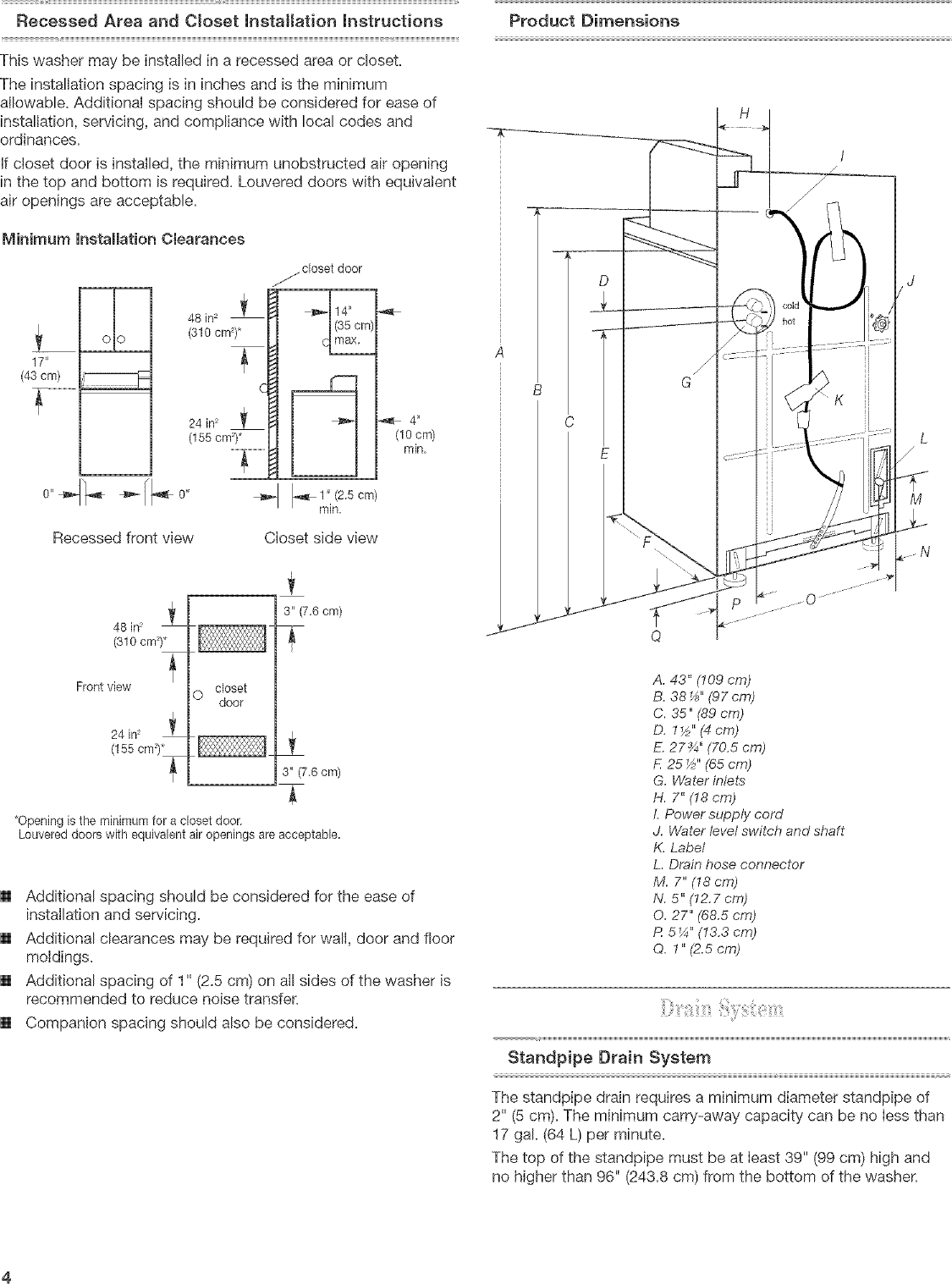 Page 4 of 12 - Kenmore 11026152500 User Manual  WASHER COMMERCIAL - Manuals And Guides L0523237