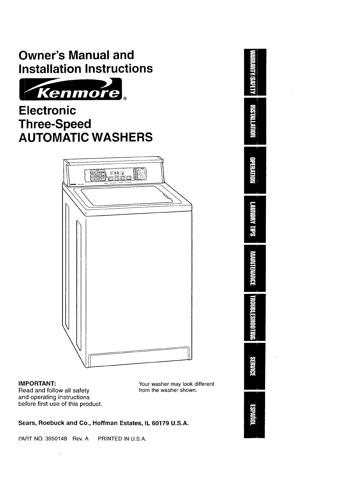 kenmore automatic washer