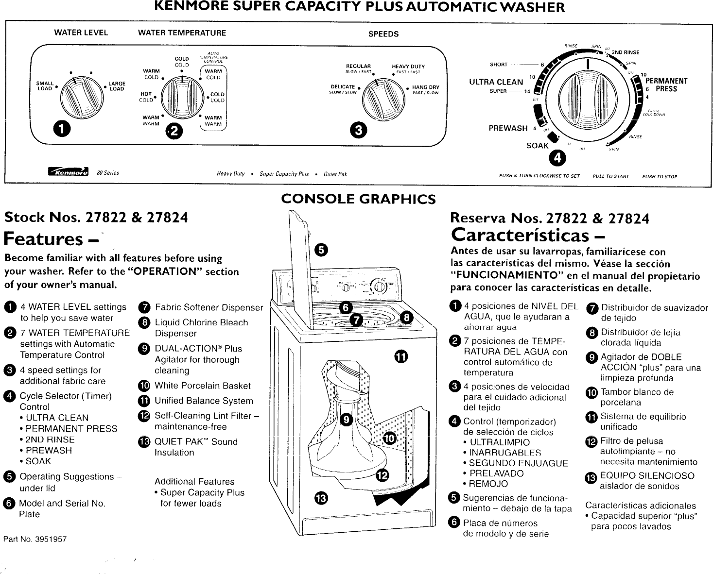 Page 1 of 1 - Kenmore 11027822790 User Manual  AUTOMATIC WASHER - Manuals And Guides 97120128