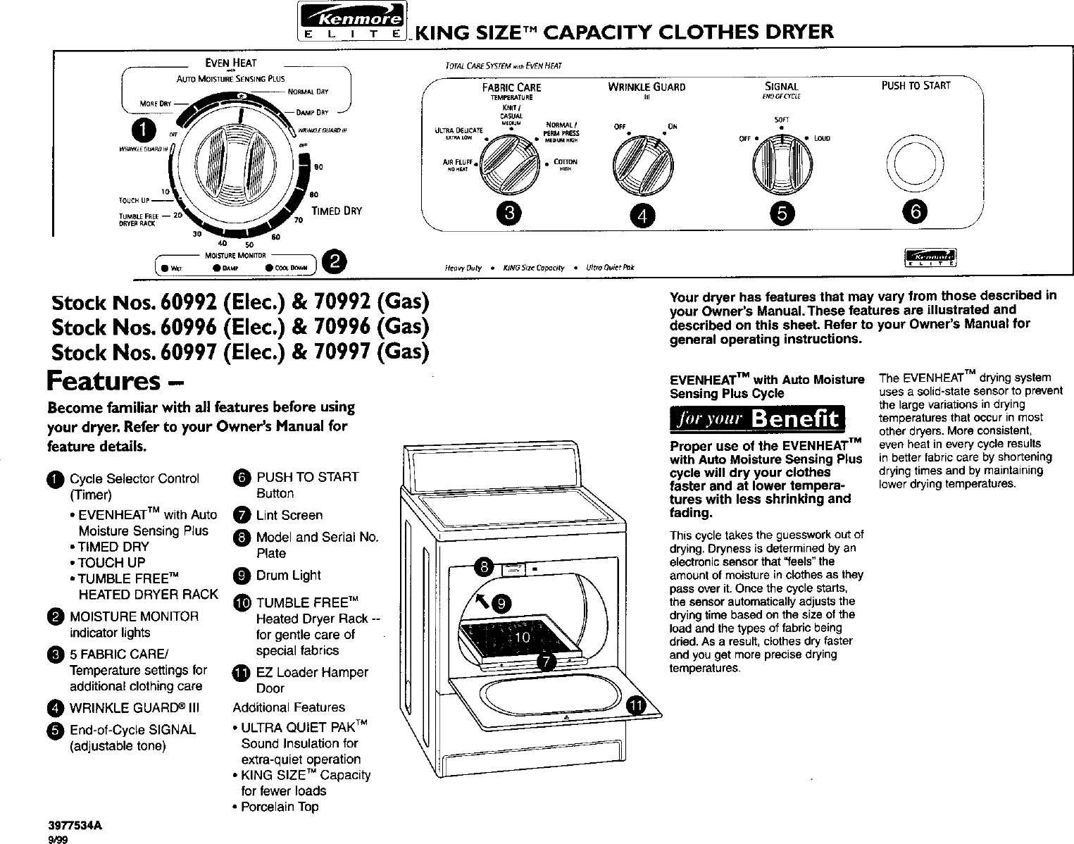 Page 1 of 2 - Kenmore 11060992990 User Manual  ELECTRIC DRYER - Manuals And Guides L0040007