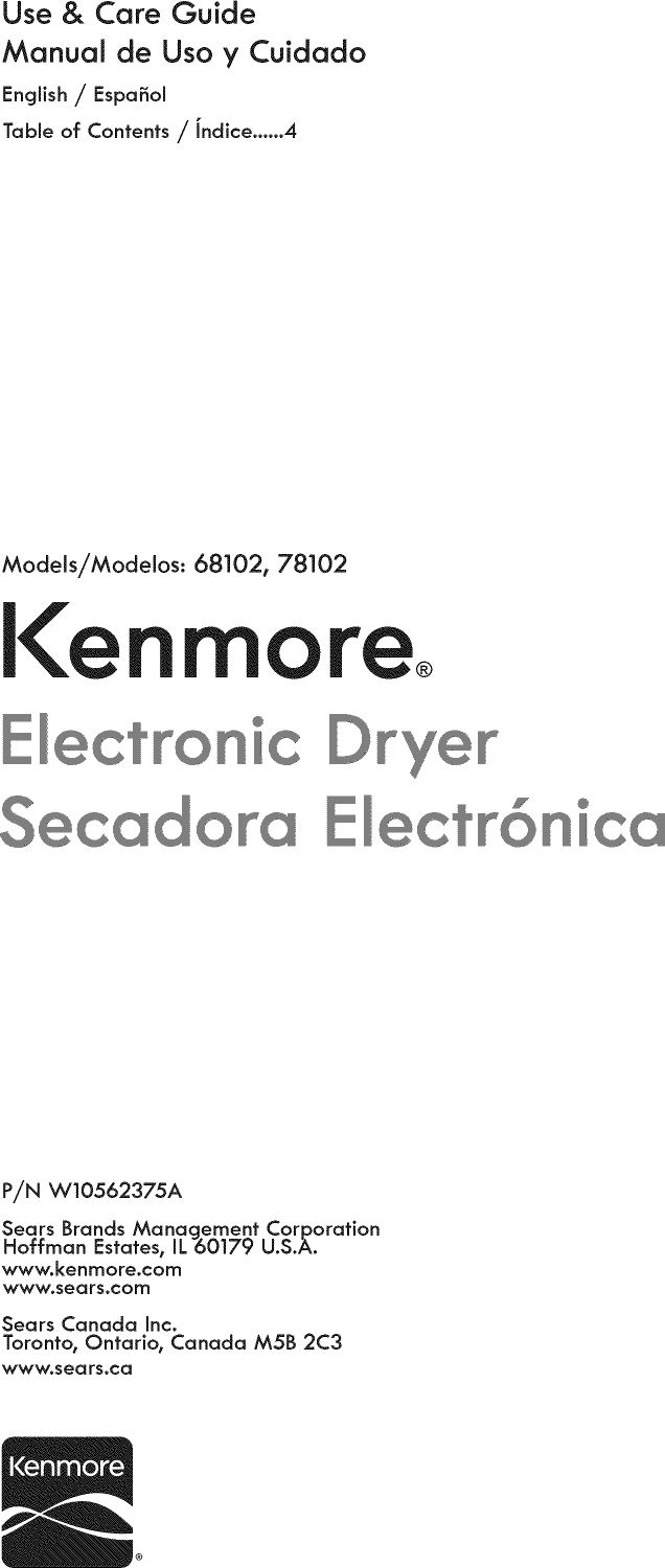 Kenmore 11068102310 User Manual 27 ELECTRIC DRYER Manuals And Guides