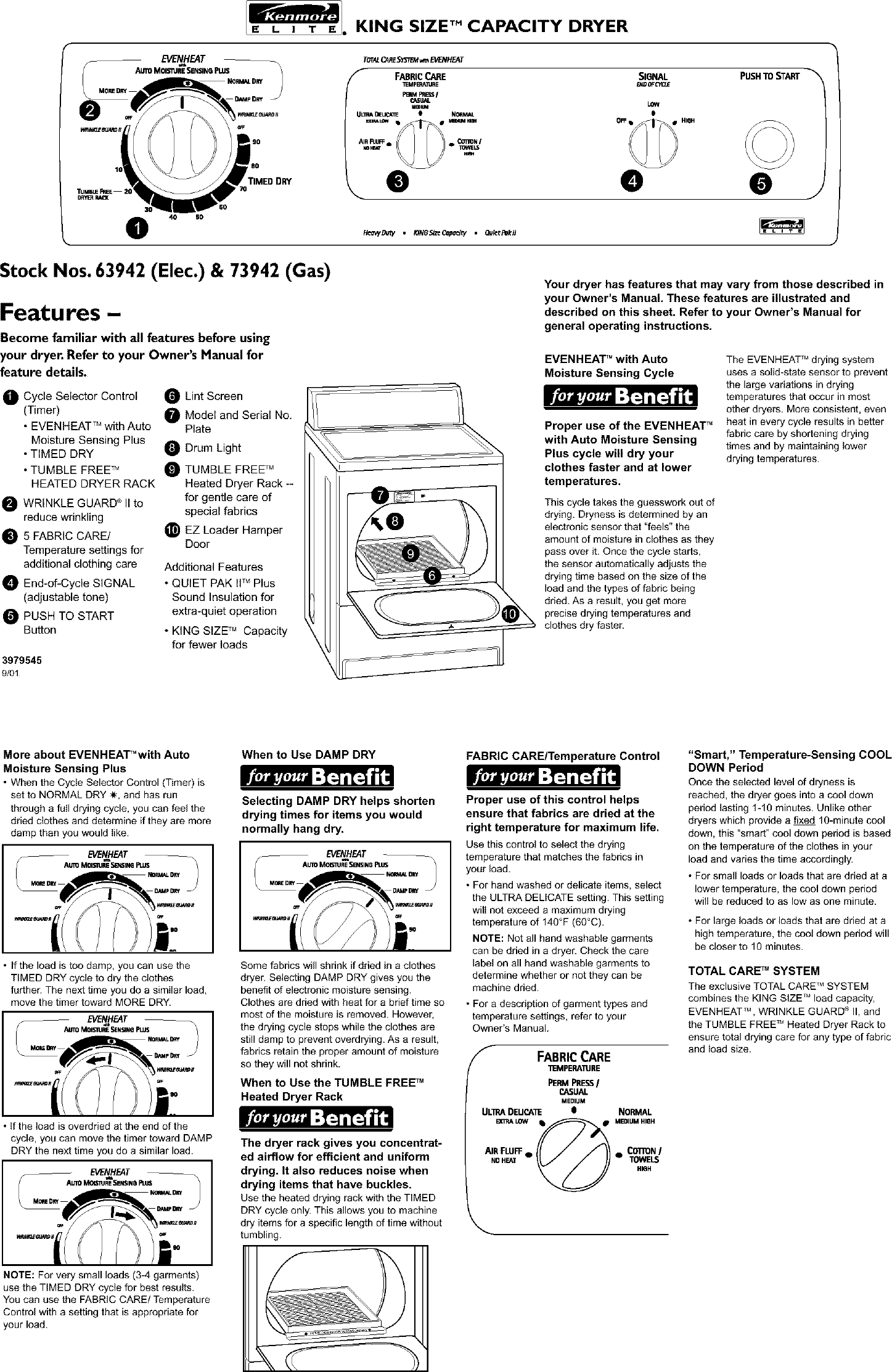 Page 1 of 2 - Kenmore 11073942101 User Manual  GAS DRYER - Manuals And Guides L0306020