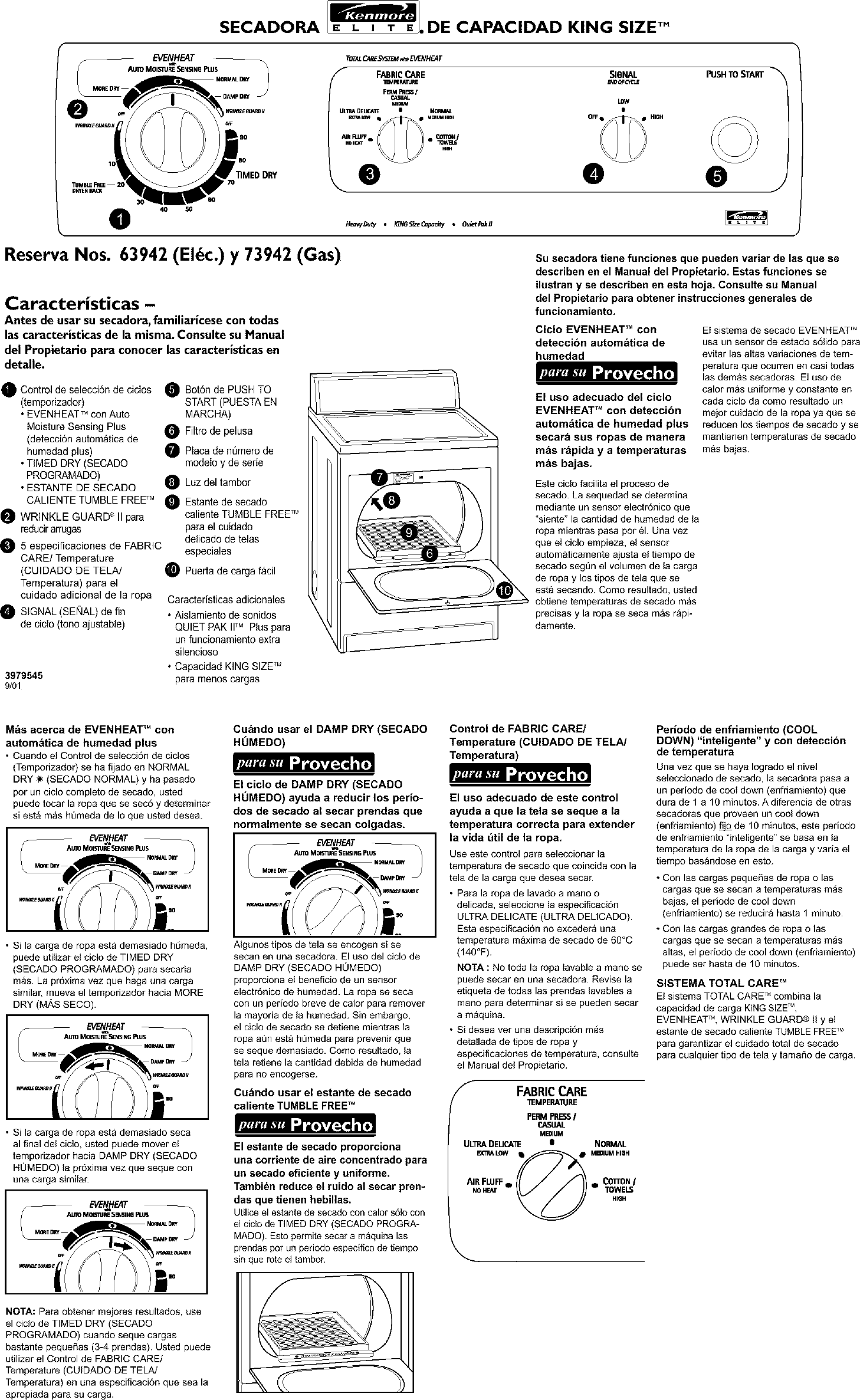 Page 2 of 2 - Kenmore 11073942101 User Manual  GAS DRYER - Manuals And Guides L0306020