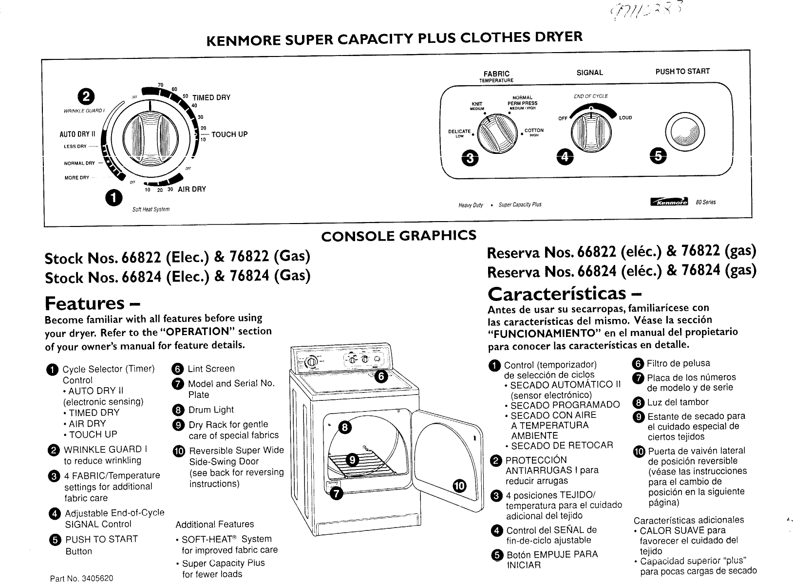Page 1 of 1 - Kenmore 11076822690 User Manual  SUPER CAPACITY PLUS CLOTHES DRYER - Manuals And Guides 97110283