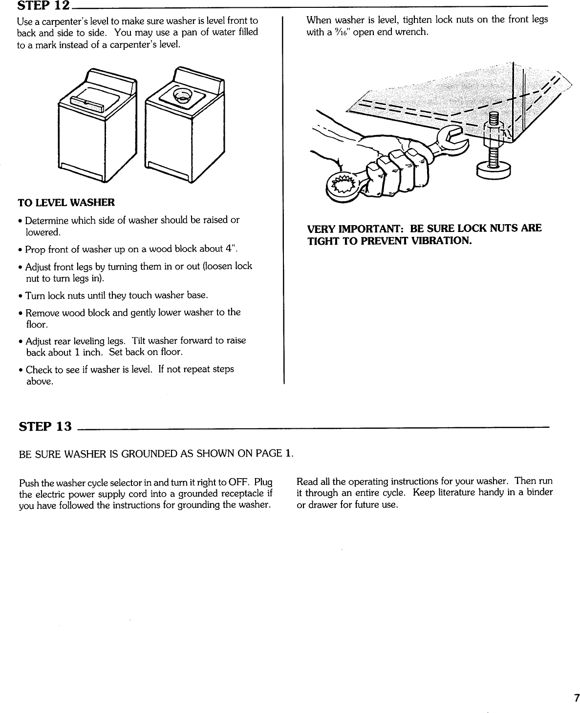 Page 7 of 8 - Kenmore 11092380200 User Manual  WASHER - Manuals And Guides 1506243L