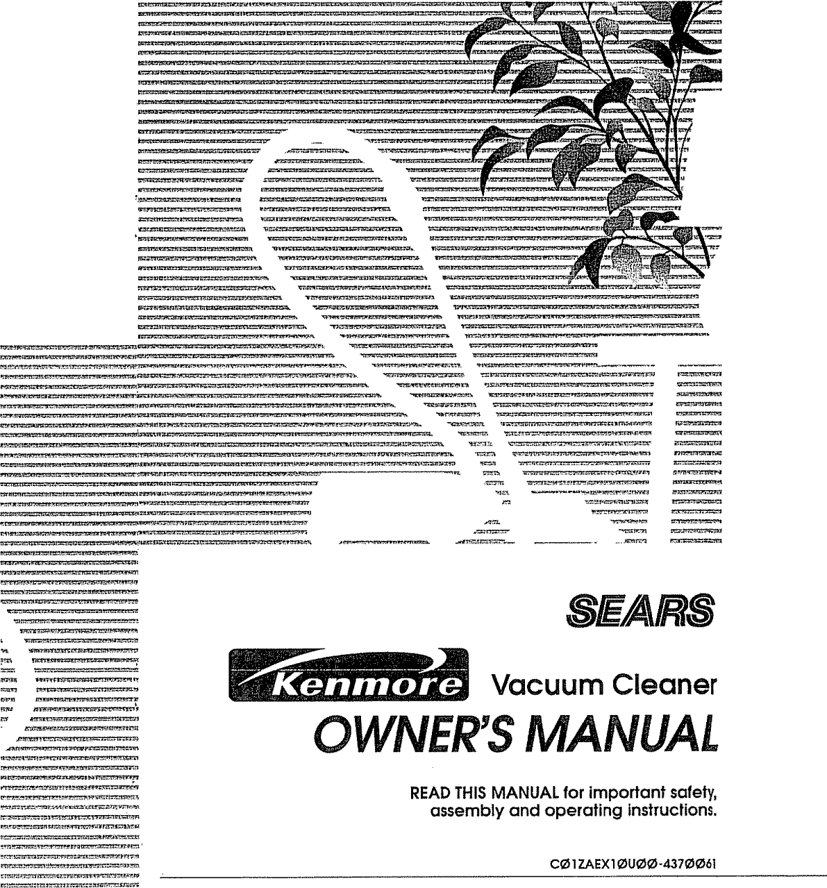 Kenmore 1162561190 User Manual VACUUM CLEANER Manuals And Guides L0809564