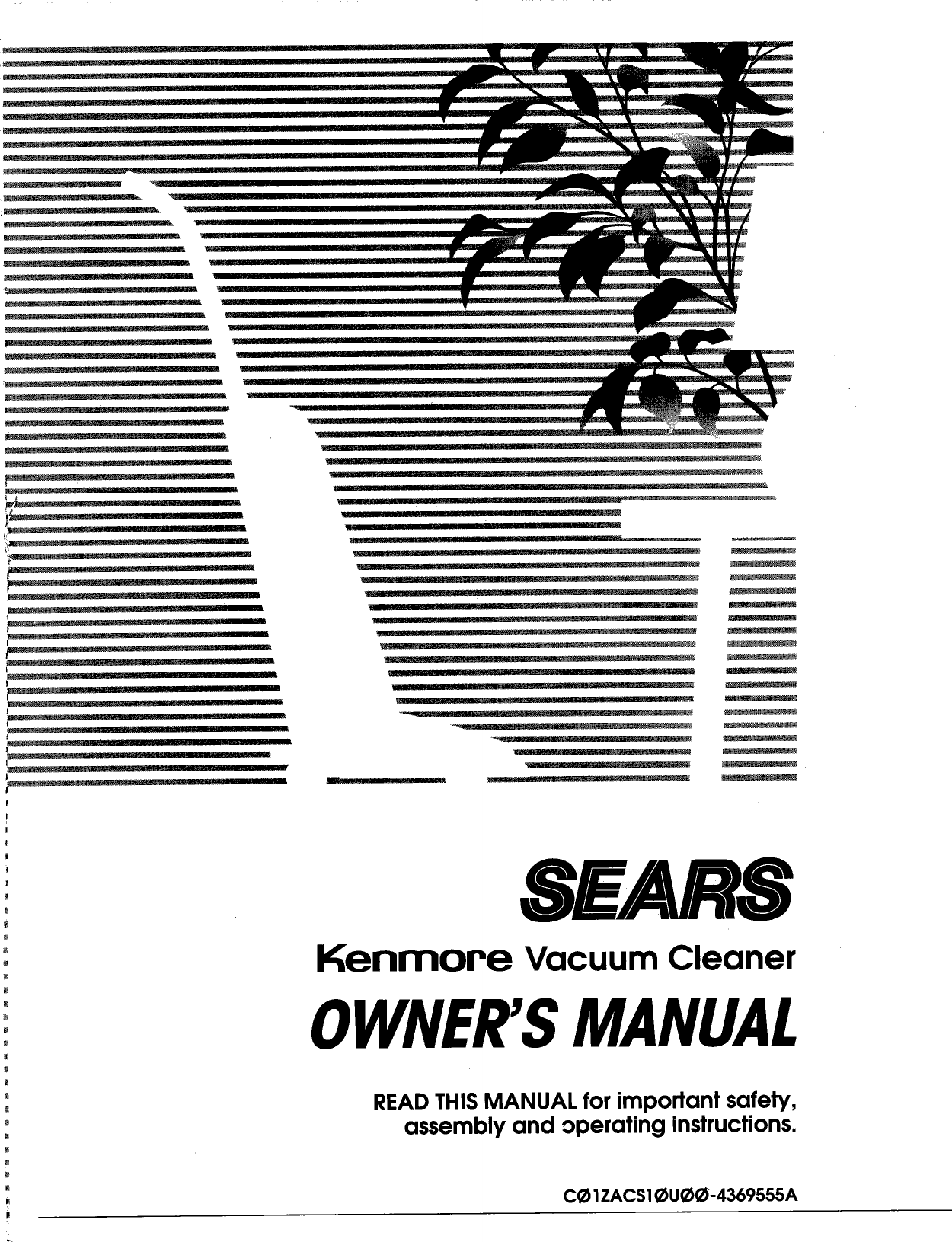 Kenmore 1163511290 User Manual VACUUM CLEANER Manuals And Guides L0809562